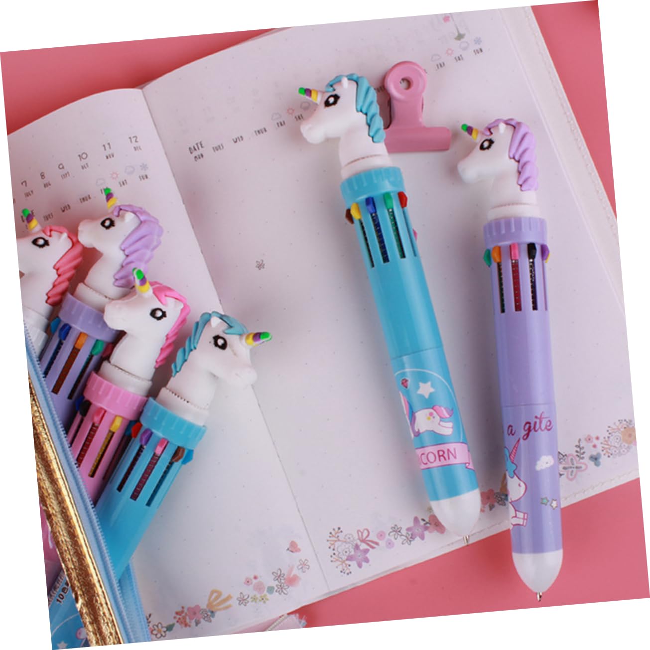 DIYEAH 8pcs 10 Student Ballpoint Pens for School, Office & Homework Writing - Smooth Korean Style Ink Pens for Exams, Note Taking & Gift Supplies