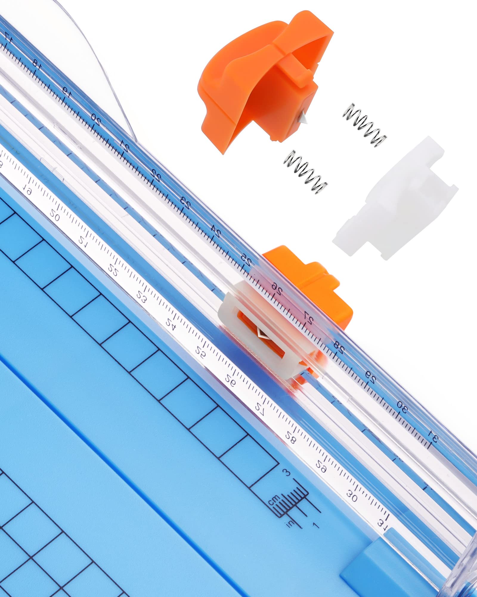 Firbon Blue A4 Paper Cutter with 5 Replacement Blades - 12 Inch Precision Paper Trimmer with Side Ruler for Scrapbooking, Crafting, Coupons, Labels & Cardstock | Perfect for Home Office, School Projects & DIY Art Supplies