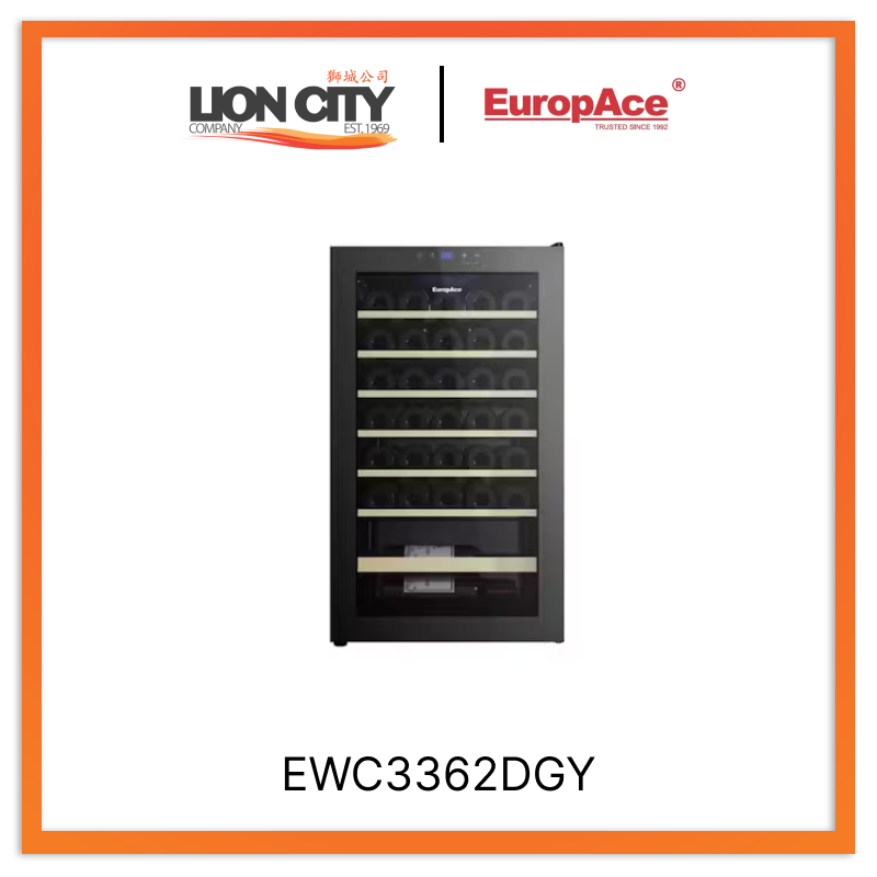 Europace EWC3362DGY 36 Bottle Dual Zone Wine Cooler Refrigerator - Perfect for Home Bars, Restaurants & Wine Cellars
