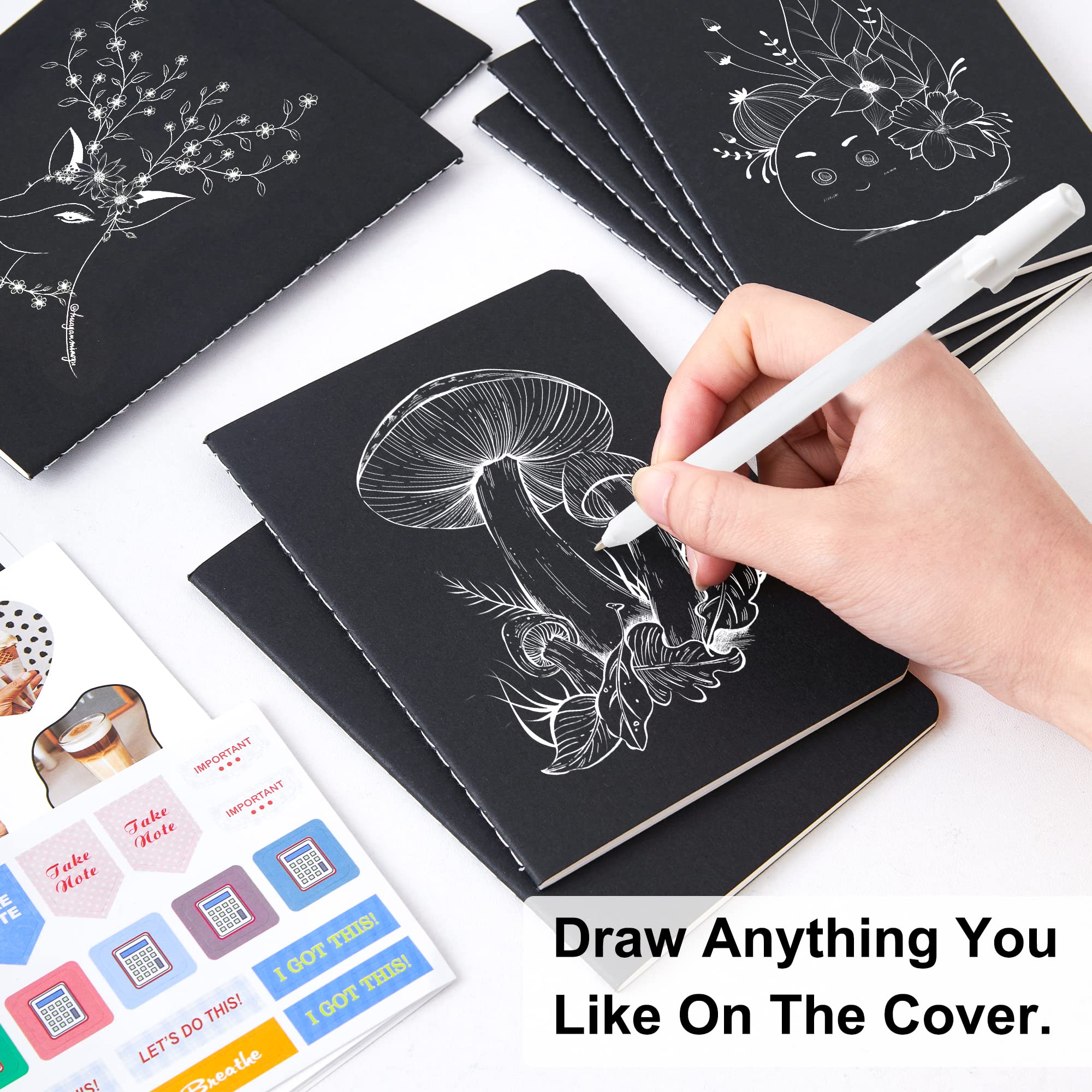 Feela 170-Pack Blank Kraft Notebooks - Unlined Mini Sketchbook for Drawing & Writing, A6 Size (4.25