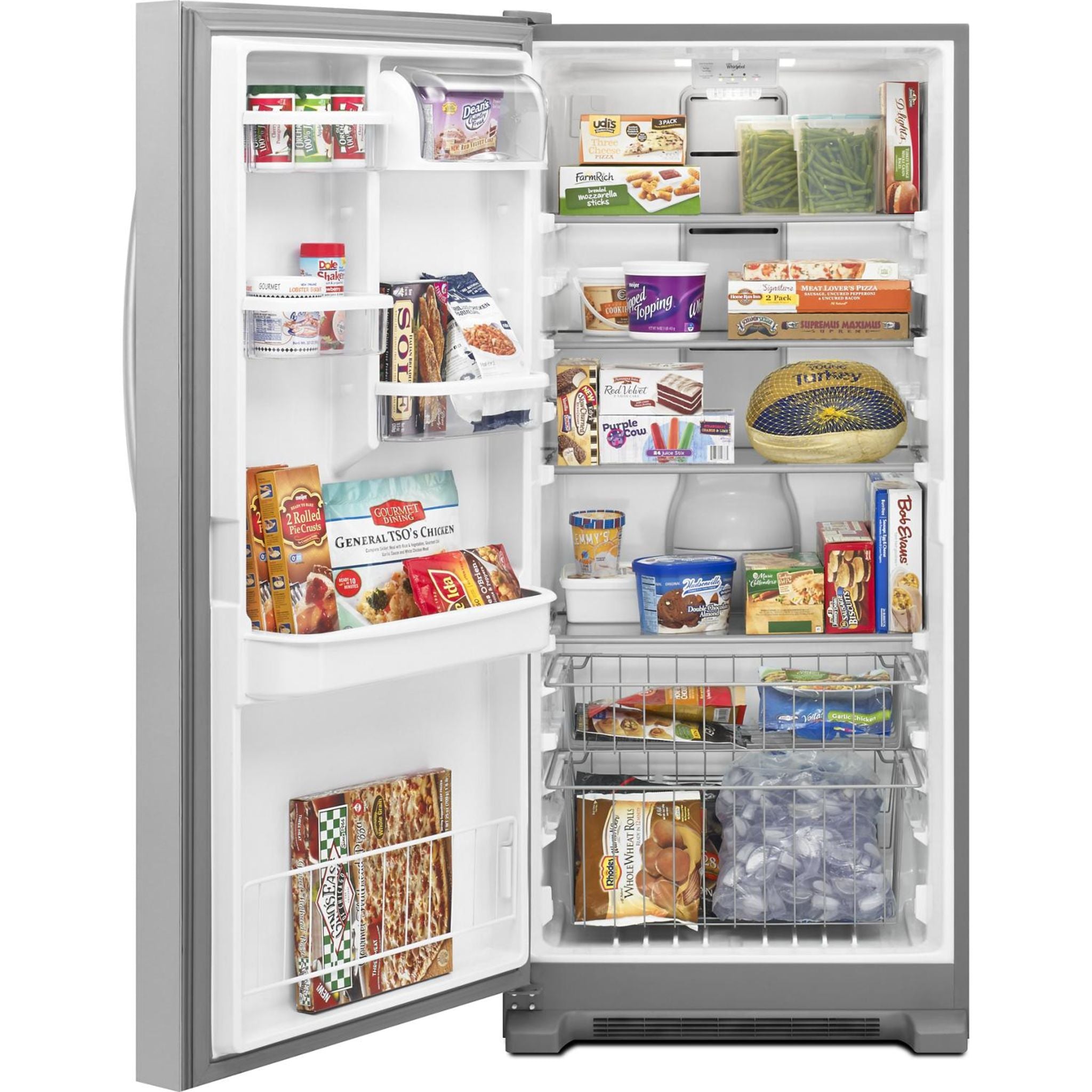Whirlpool WSZ57L18DM 18.2 Cu. Ft. Upright Freezer - Stainless Steel, Energy Star Certified for Home, Restaurant & Commercial Use