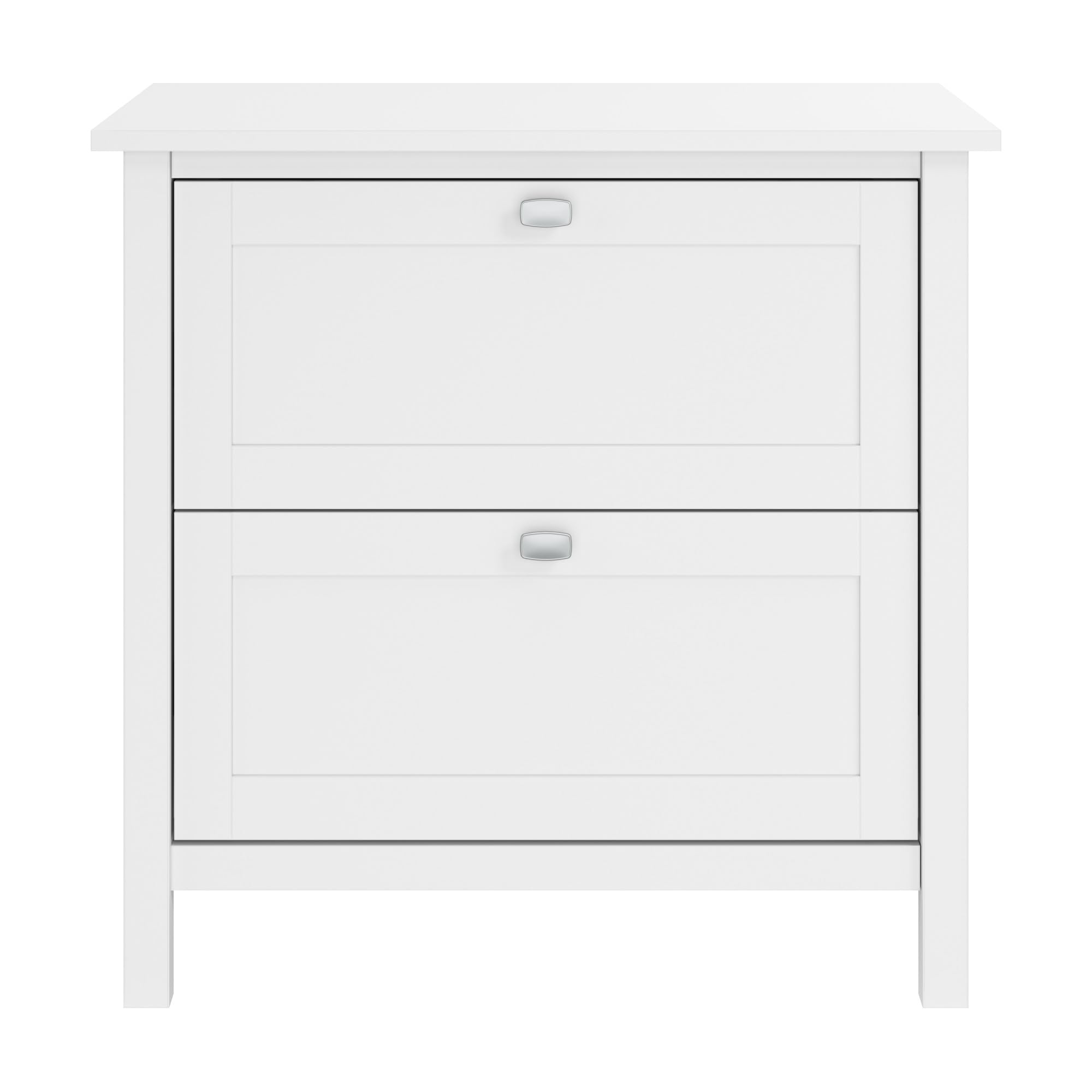 Bush Furniture Broadview 2-Drawer Lateral File Cabinet in Pure White - Home Office Storage Solution for Documents & Supplies