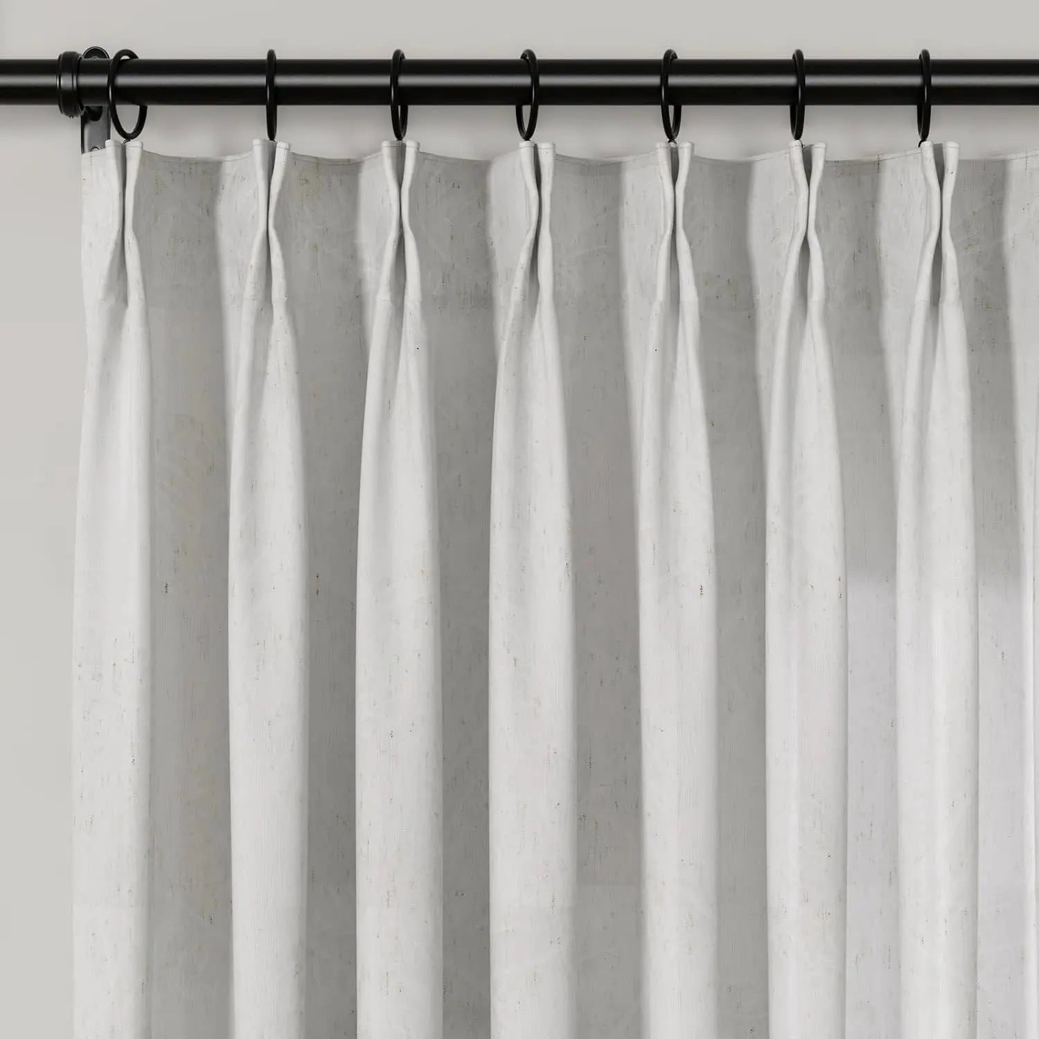 Freya Linen Semi-Sheer Jacquard Pleated Curtains - Elegant Window Treatment for Living Room & Bedroom
