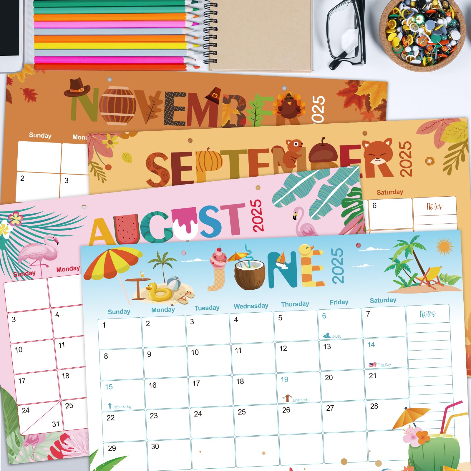Guasslee 2025-2026 19-Month Academic Desk Calendar | Large 17x11.5 Inch Monthly Planner with Corner Protectors | Home Office Organization with Ample Writing Space | Perfect for Teachers, Students & Professionals (June 2025 - December 2026)