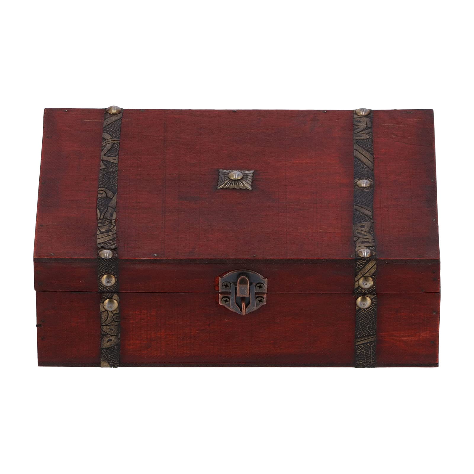 Vintage Wooden Jewelry Box with Lock - Aanlun Stash Box for Necklaces, Rings & Accessories - Secure Desktop Storage Organizer (Default Color) - Perfect for Gifts, Home Decor & Travel Use