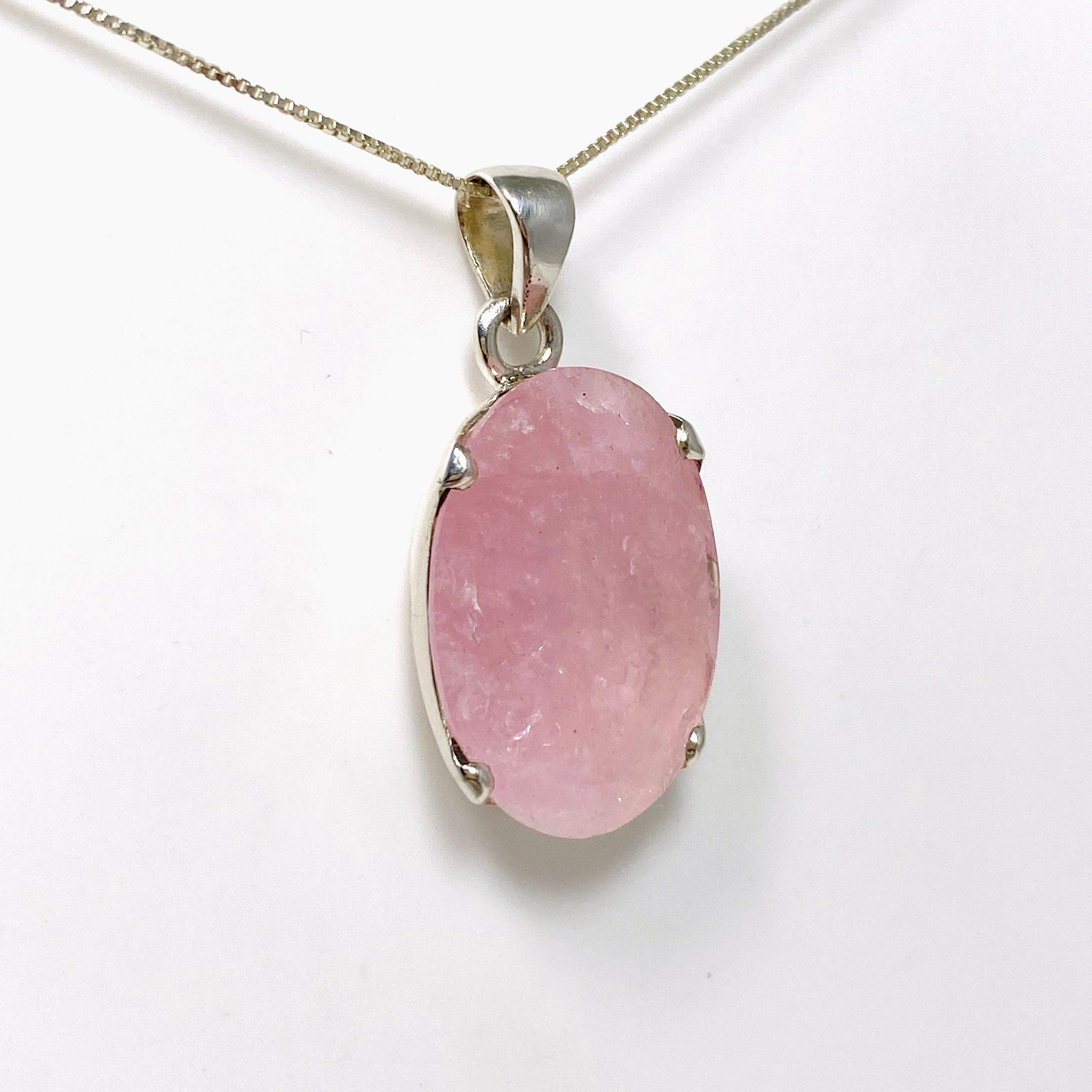 Morganite Faceted Oval Pendant Necklace PPGJ685 - Elegant Jewelry Gift for Women, Perfect for Weddings, Anniversaries & Special Occasions