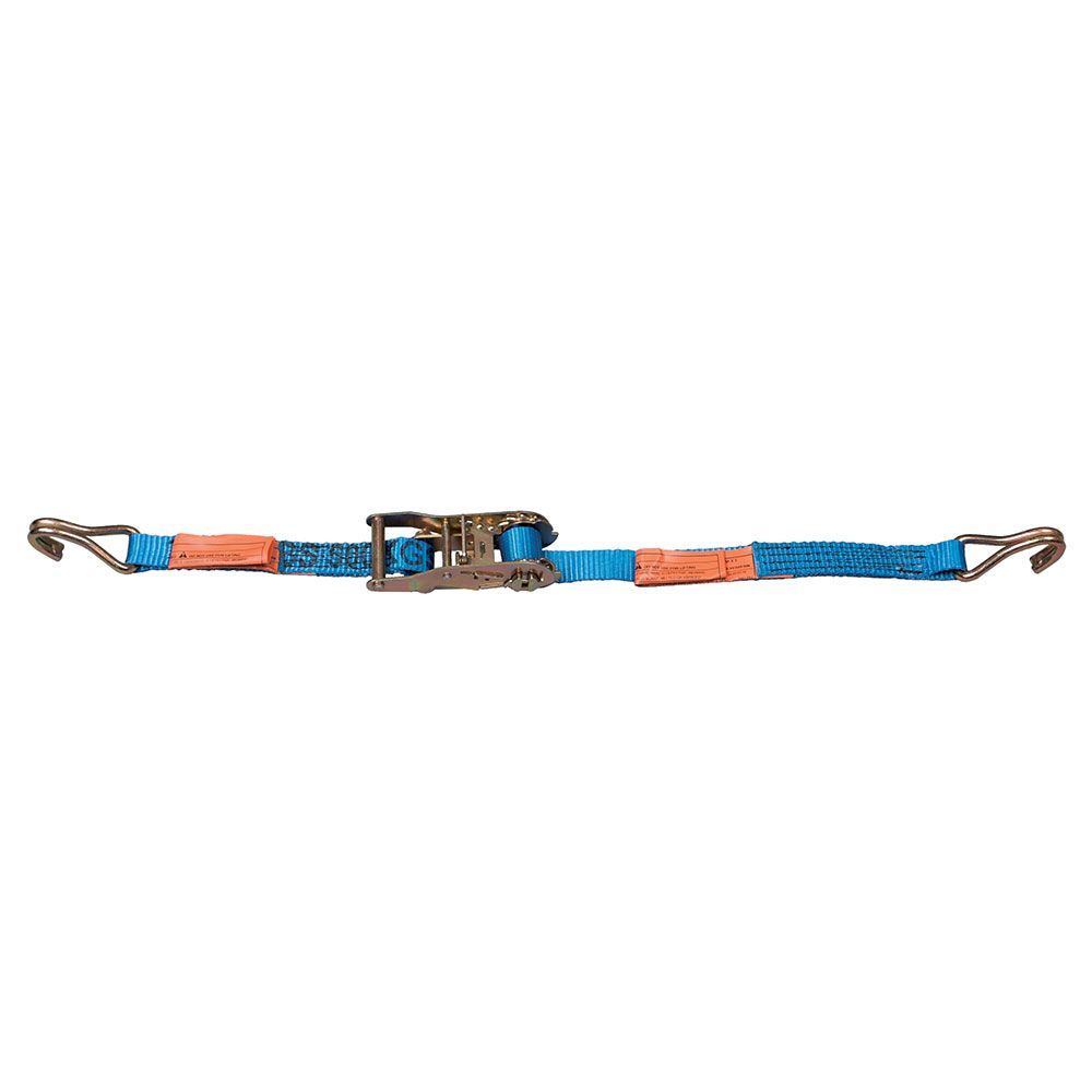 Ben Mor RSWH1 16BLUE 1100 lb Heavy Duty Stainless Steel Polyester Ratchet Tie Down Straps with Wire Hooks - Secure Cargo for Trucks, Trailers & Motorcycle Transport