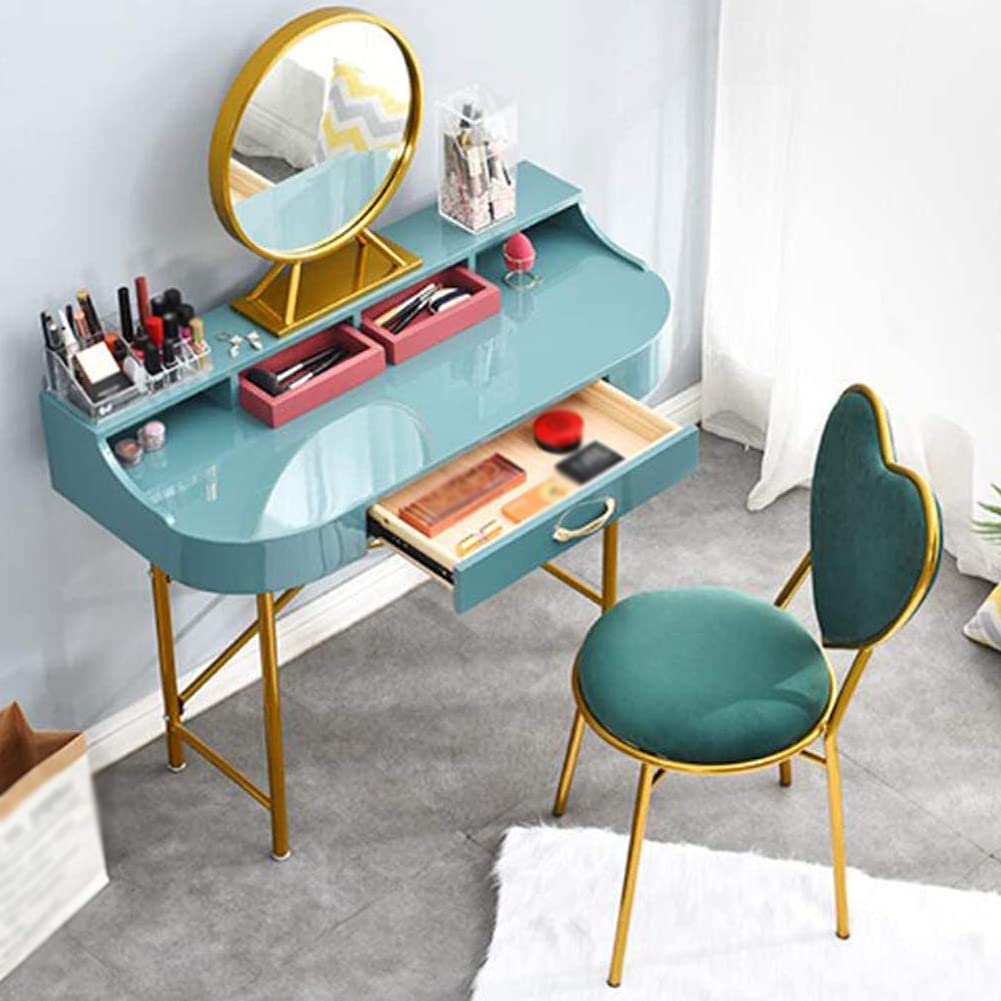 WAYUTO Velvet Accent Chair - Modern Makeup Vanity Chair with Golden Metal Legs, Upholstered Living Room & Dining Chair, Soft Reading Chair for Bedroom Decor (Gold Pink) - Perfect for Home Office, Boudoir & Lounge Areas