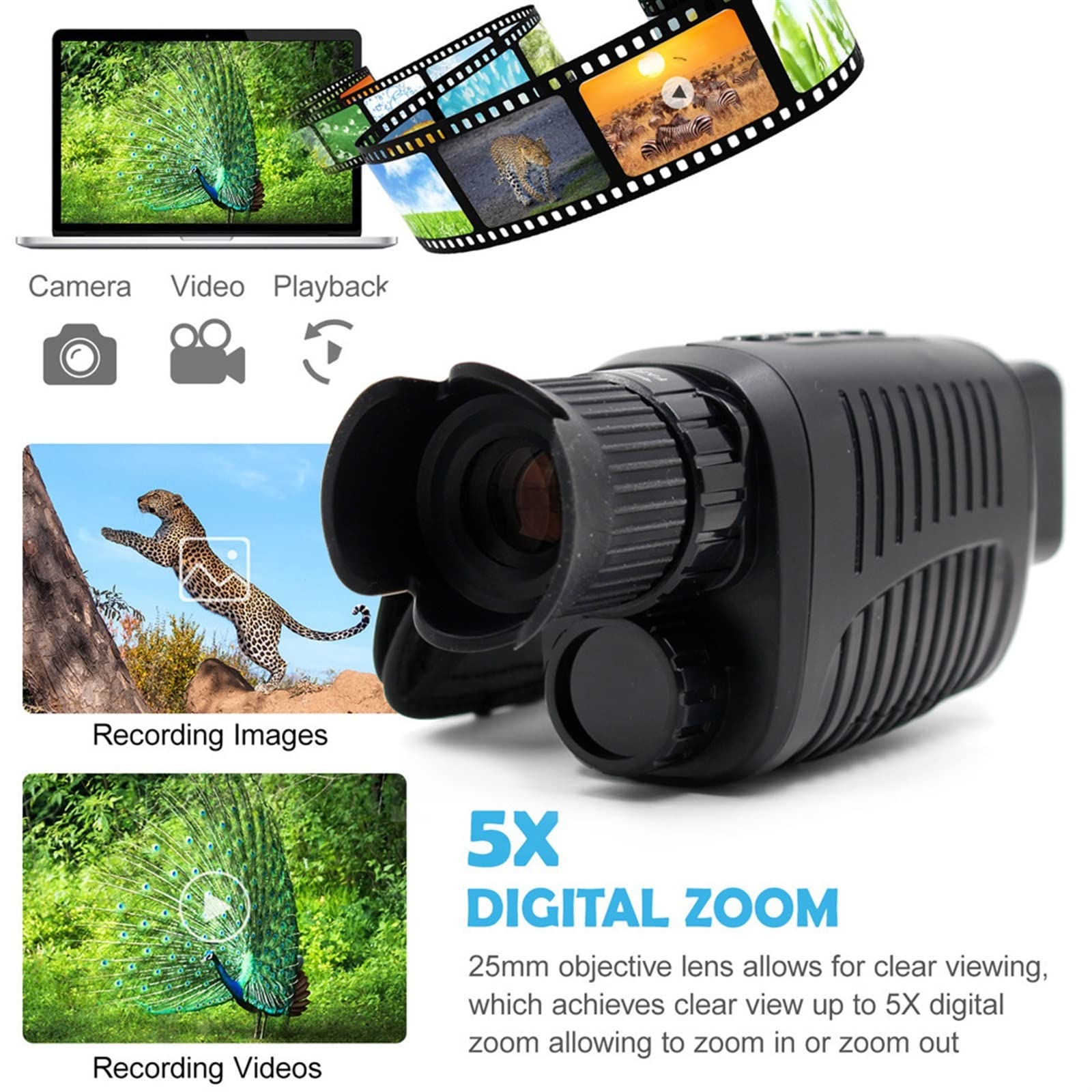 ASVIL Digital Night Vision Goggles with Full HD Video Recording & Infrared - Thermal Imaging Monocular for Hunting, Camping, Wildlife Observation - Perfect for Low Light Outdoor Adventures and Nighttime Security Surveillance