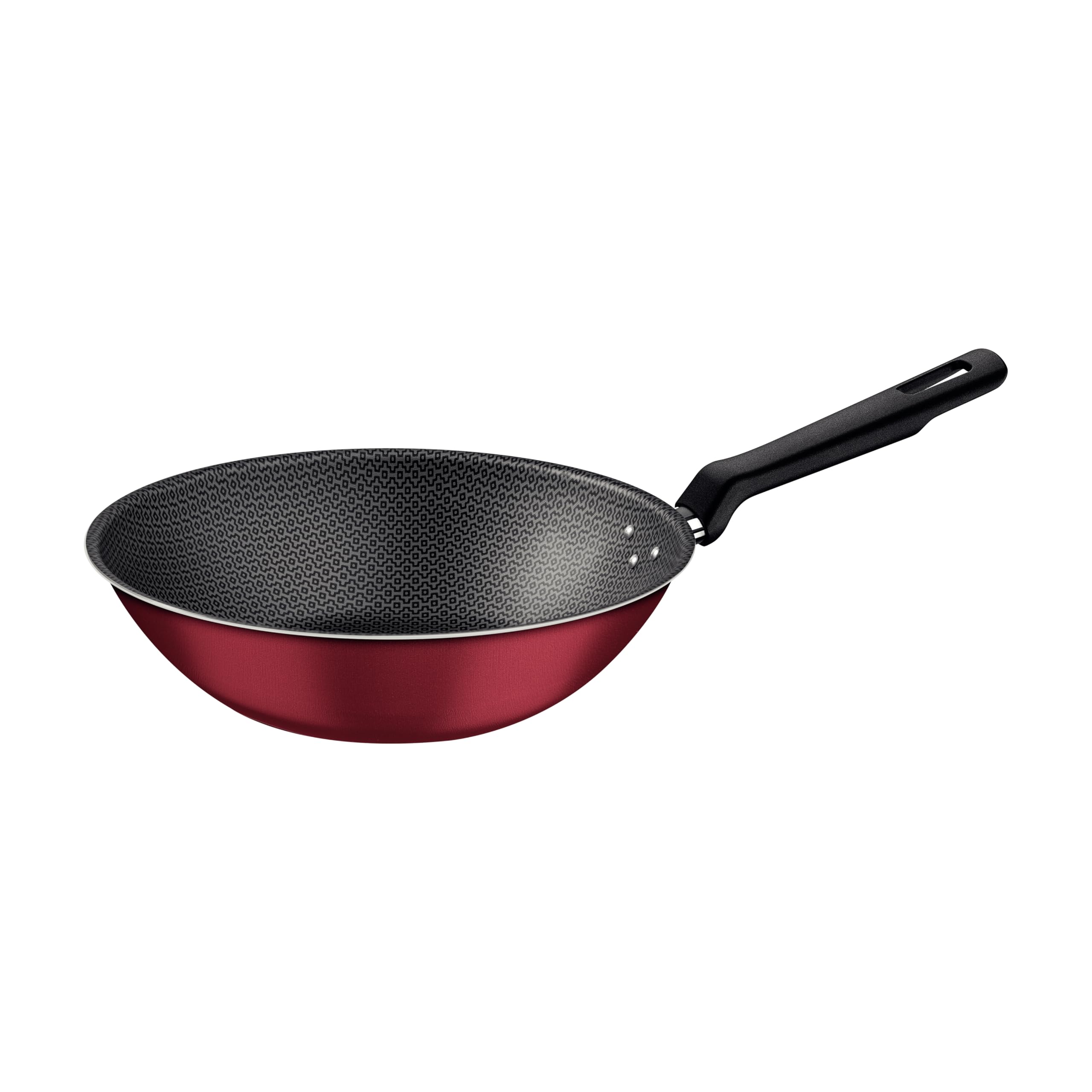 Tramontina Loreto 24cm Red Aluminum Wok Pan with Starflon Max Non-Stick Coating - 2.2L Capacity - Perfect for Stir-Frying, Sautéing & Asian Cooking