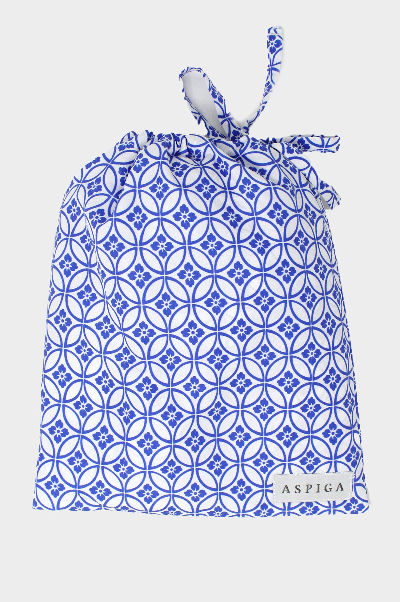 Eco-Friendly Men's Swim Shorts - Recycled Fabric, Geo Cobalt Blue & White Design | Perfect for Beach, Pool & Summer Water Activities