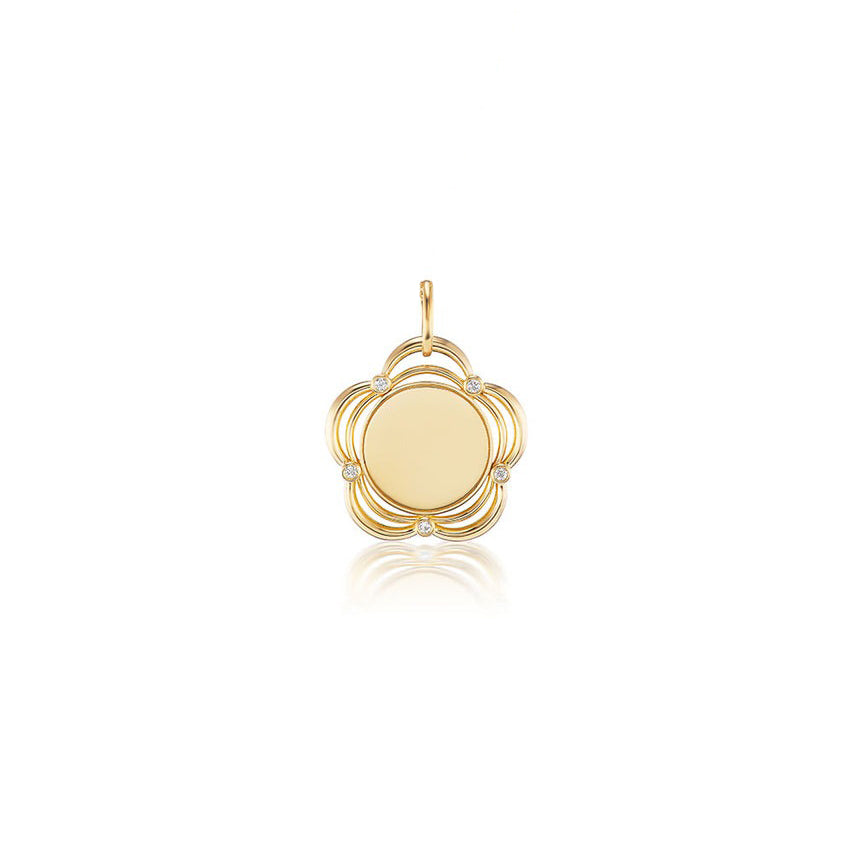 18K Gold Diamond Eyelet Pendant Necklace for Women - Aurelia Demark Elegant Jewelry Gift for Anniversary, Birthday & Special Occasions