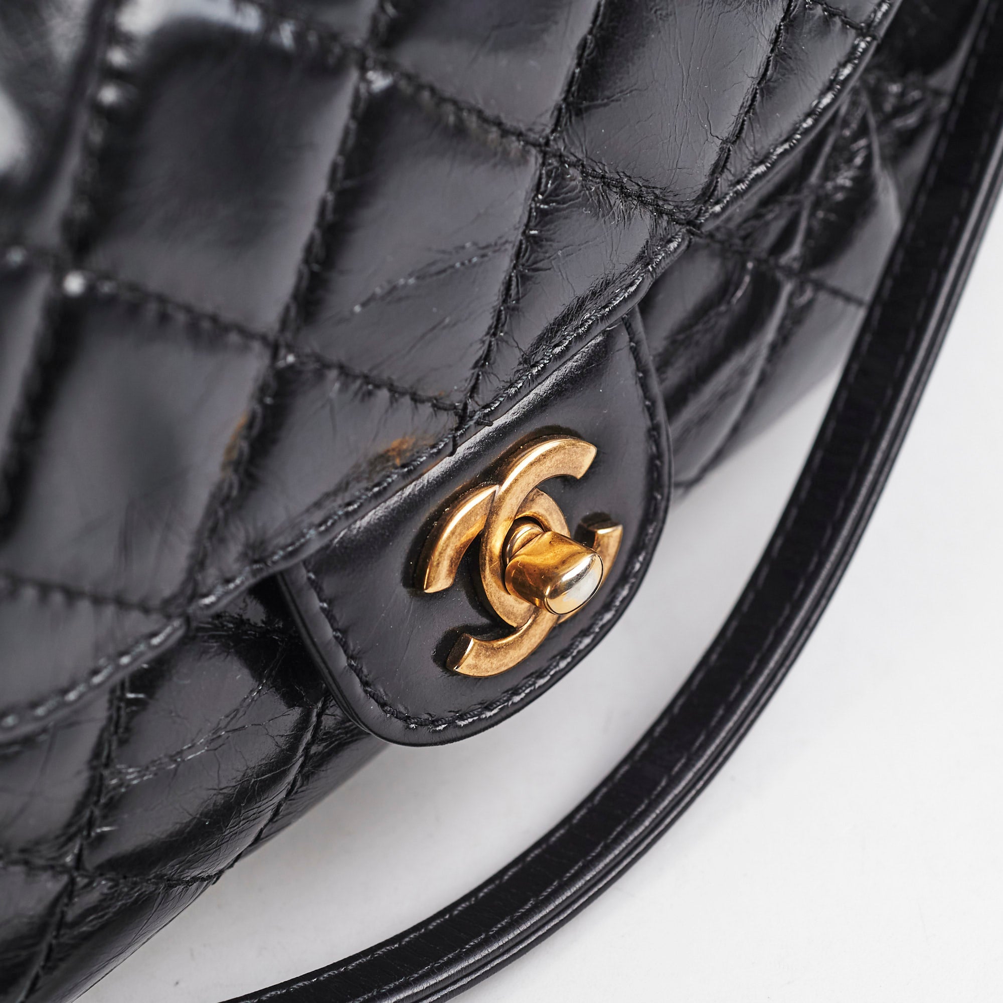 Chanel Black Shiny Calfskin Shoulder Tote Bag - Series 20 | Luxury Designer Handbag for Women | Perfect for Work, Travel & Everyday Use
