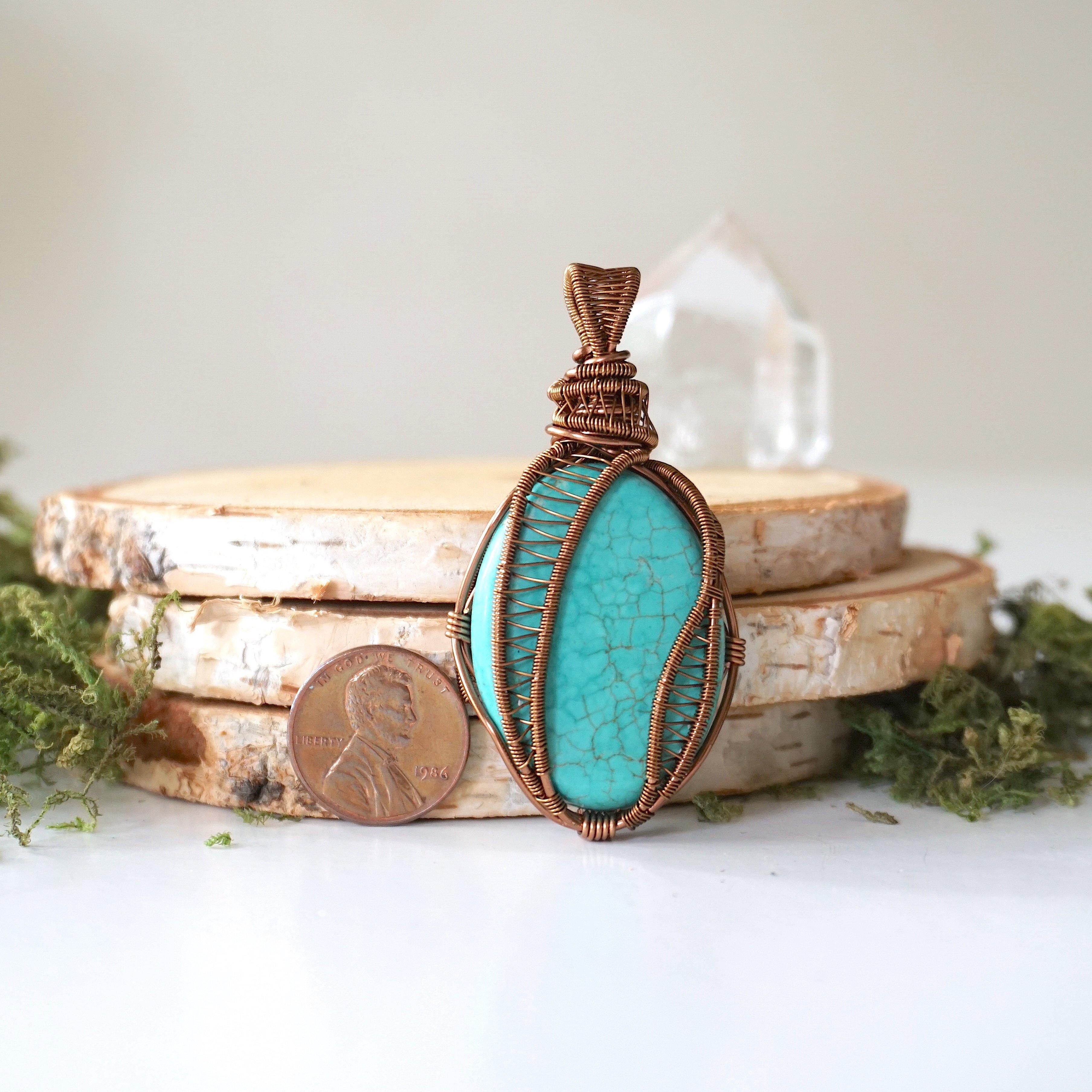 Vintage Turquoise Pendant Necklace in Antique Bronze - Boho Chic Jewelry for Women, Perfect for Casual Wear, Layering & Gift Giving