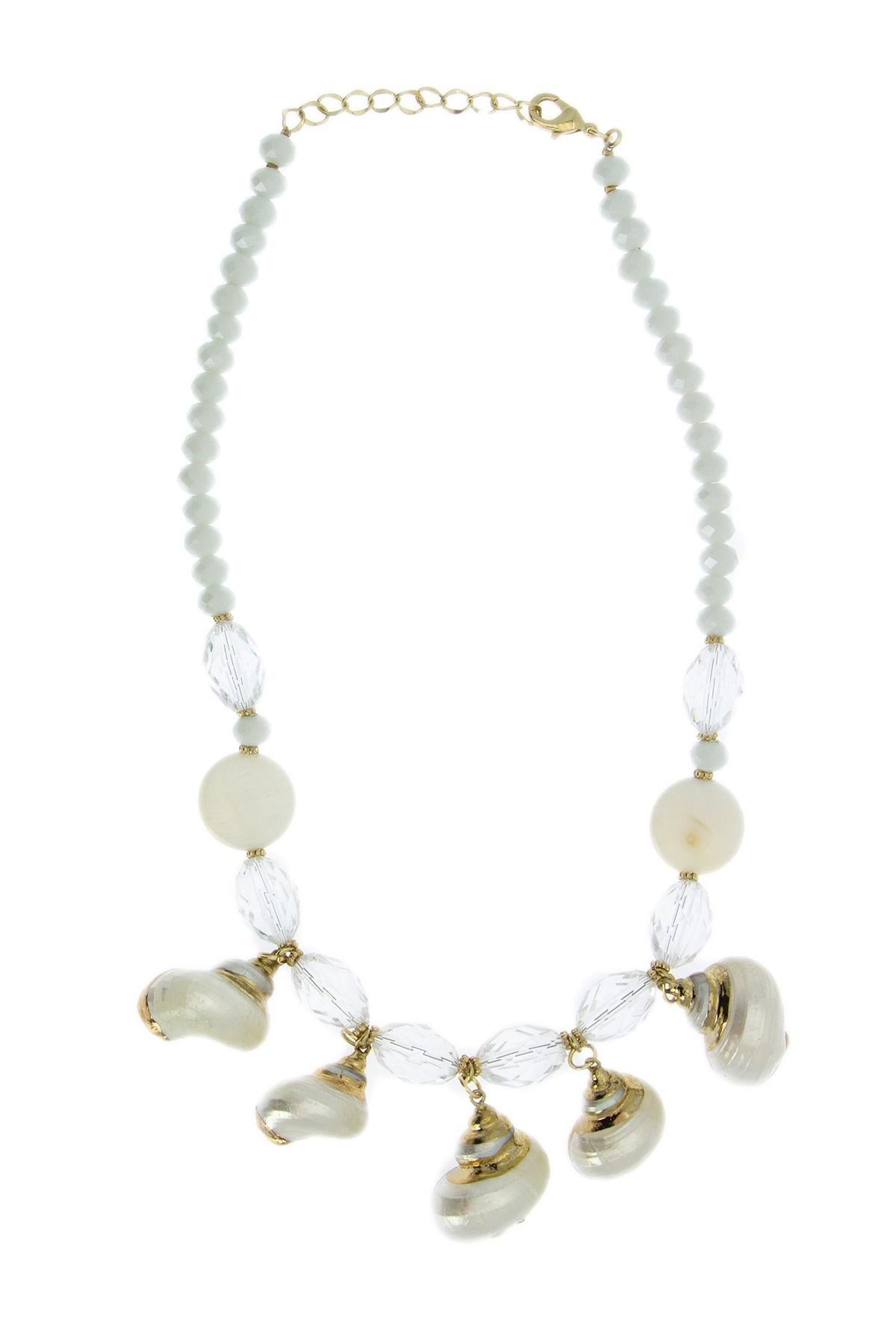 Elegant Beaded Gold Seashell Necklace for Women - Boho Beach Jewelry Gift for Summer Vacation & Wedding Accessories