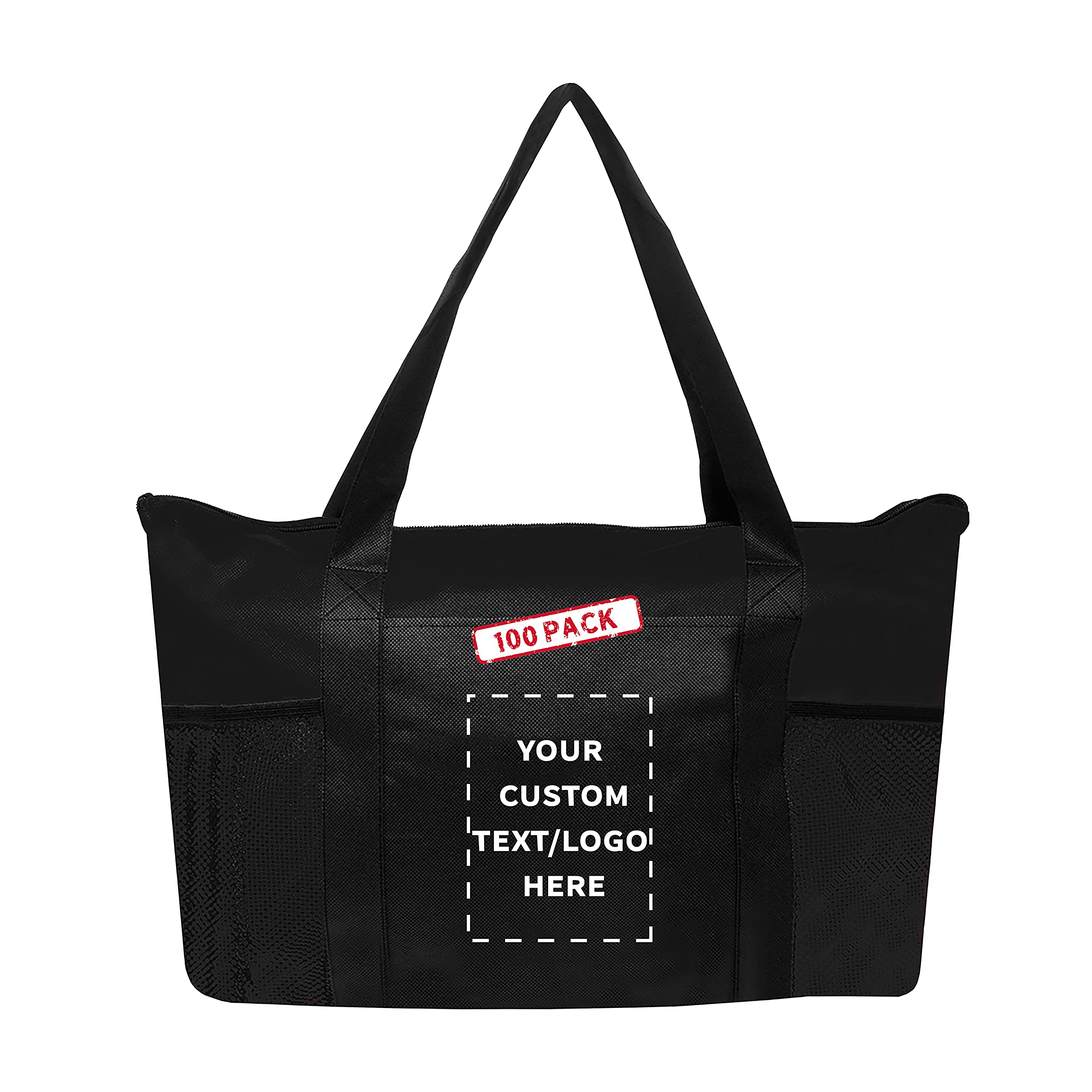 Durable Zippered Non-Woven Reusable Tote Bags for Shopping, Groceries & Travel - Eco-Friendly & Lightweight