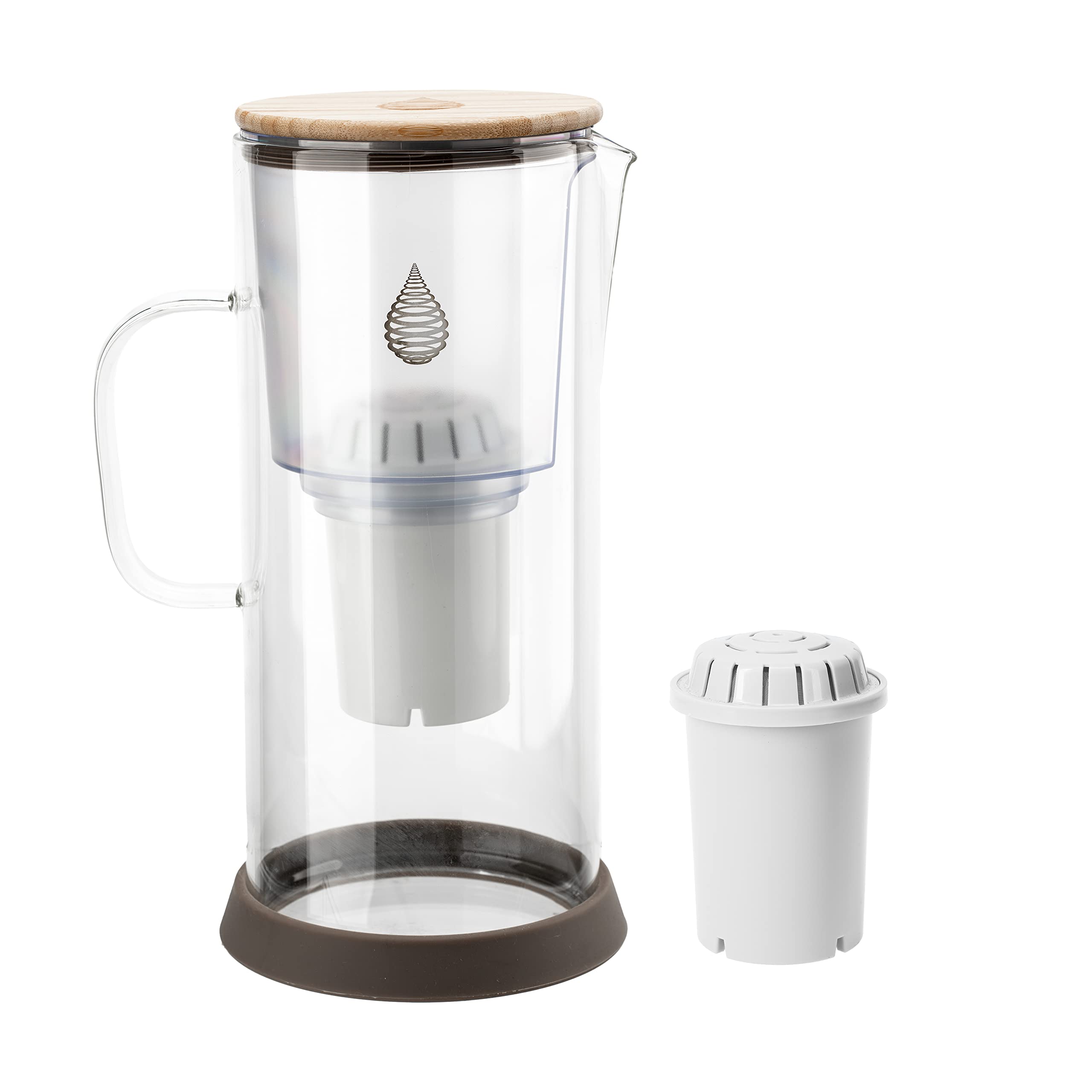 pH Restore Glass Alkaline Water Pitcher with PH001 Replacement Filter - BPA-Free Water Filtration System for Home & Office - Improves Hydration & Taste | Perfect for Detox, Coffee, Tea & Healthy Living