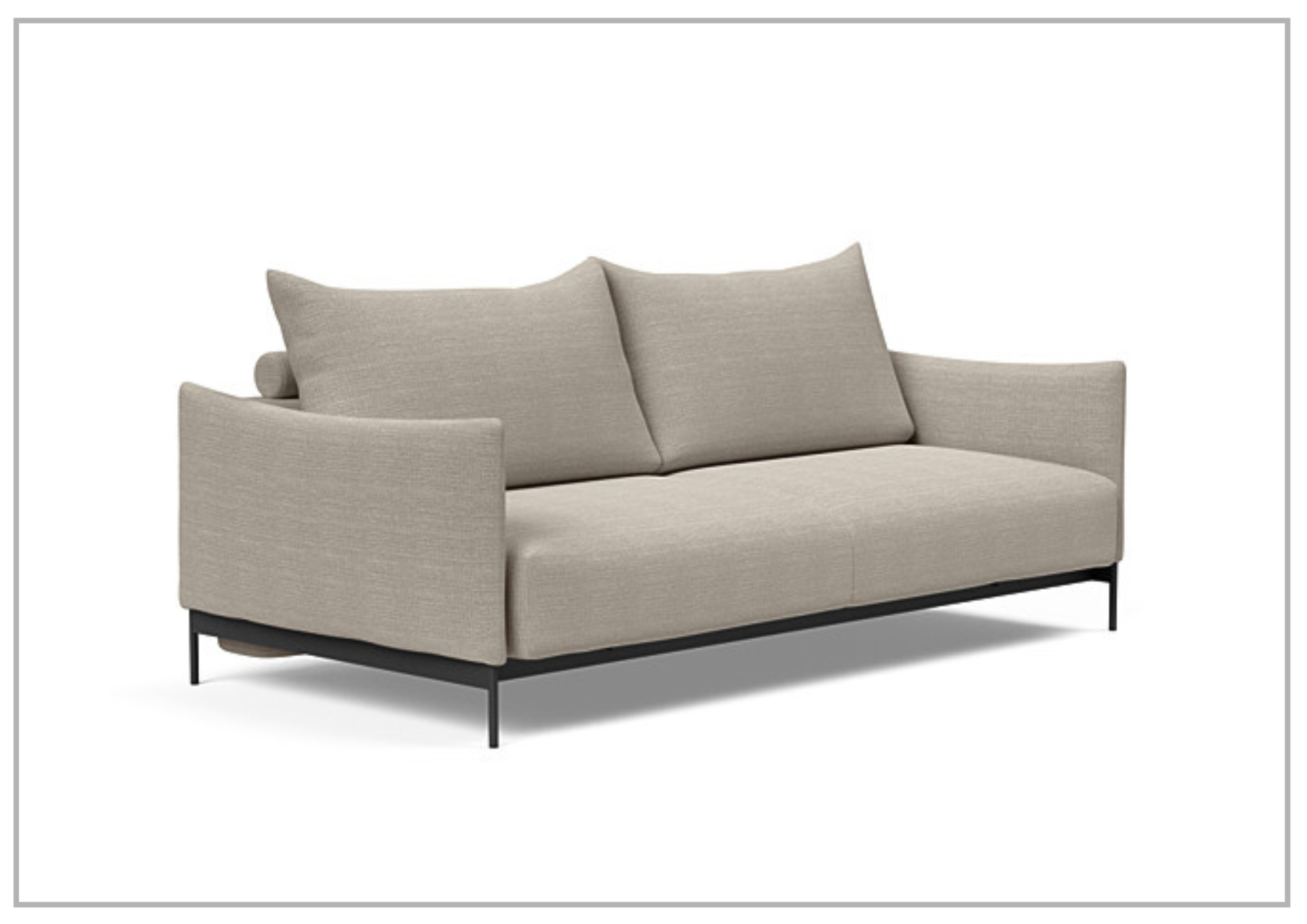 Innovation Living Malloy 2-Seater Fabric Convertible Sofa Bed with Ottoman - Space-Saving Sleeper Sofa for Small Apartments & Guest Rooms