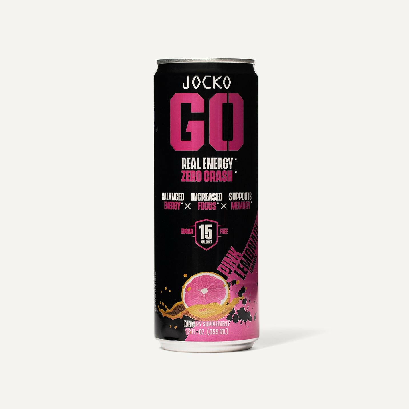JOCKO GO Energy Drink - 12 Pack | Sugar-Free Pre Workout & Post Workout Supplement | Boost Energy & Focus for Gym, Running & Fitness