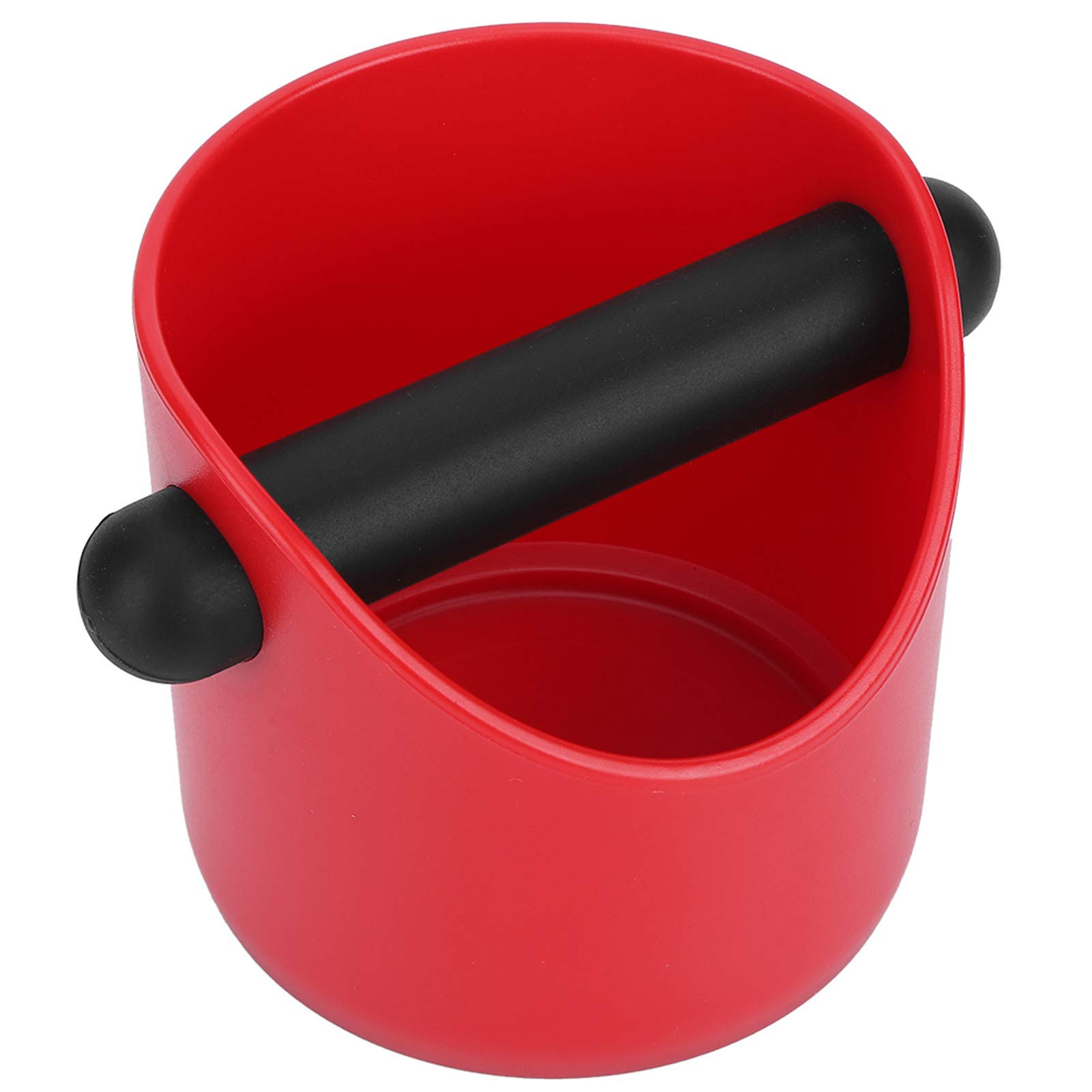 Premium ABS Plastic Coffee Ground Container - Knock Box for Home & Coffee Shops | Mini Straight Mouth Design (Red) | Perfect for Espresso Grounds Disposal & Barista Use