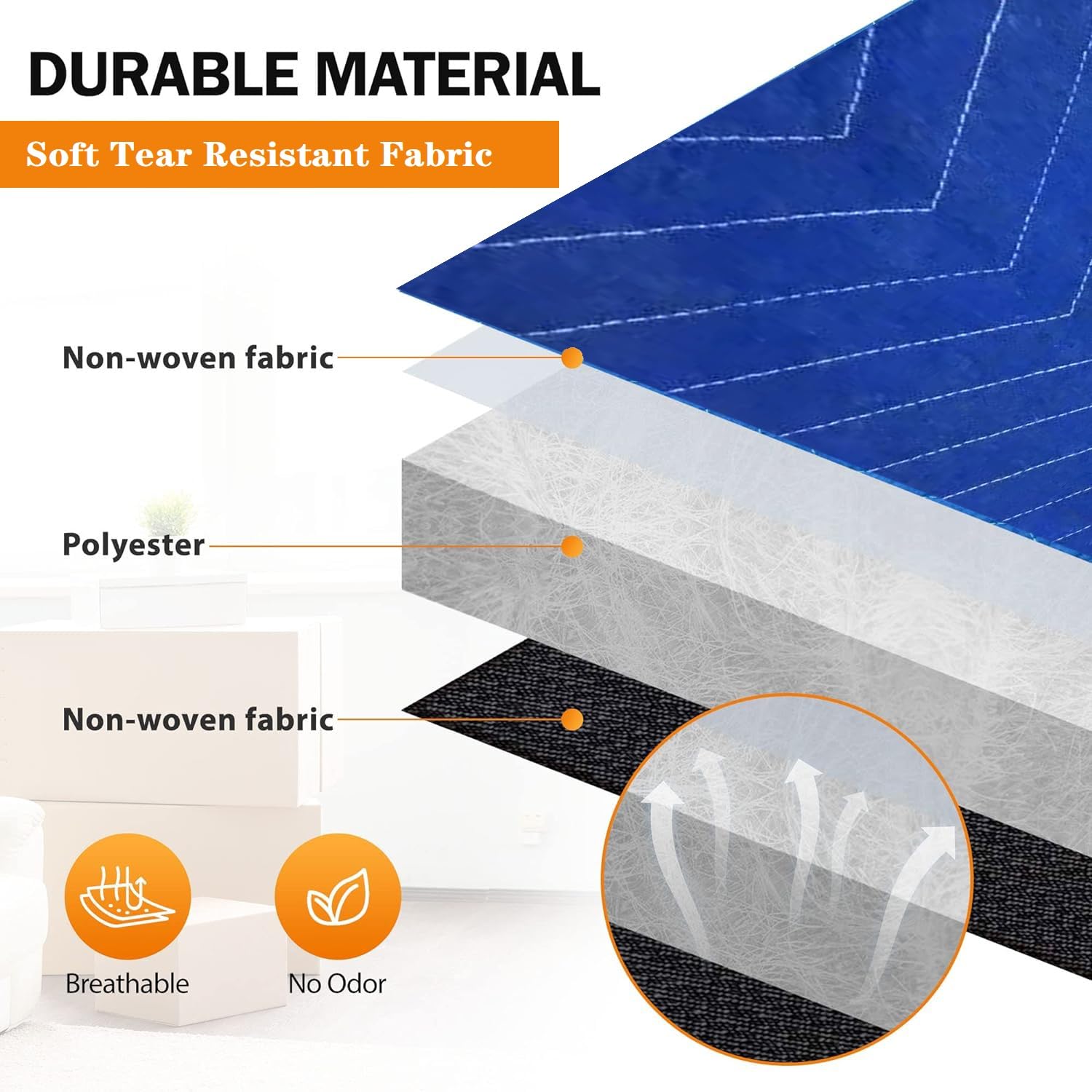 8 Pack Heavy Duty Moving Blankets 40x72in - Quilted Padded Packing Blankets for Furniture Protection, Shipping & Moving Supplies | Ideal for Home Moves, Warehousing & Furniture Transport