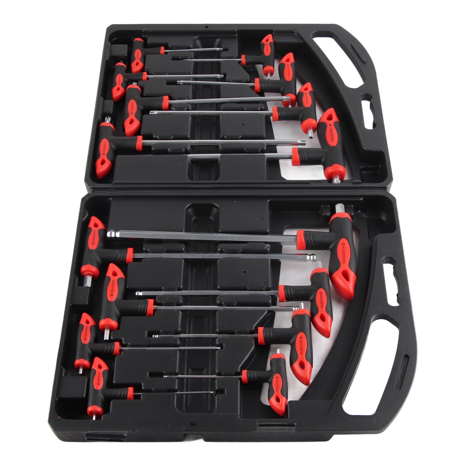 16-Piece T-Handle Hex Wrench Set with Ball End & Star Keys - Metric & SAE Sizes for Car Repair, Bike Maintenance & DIY Projects - Durable Hand Tools for Mechanics & Home Improvement