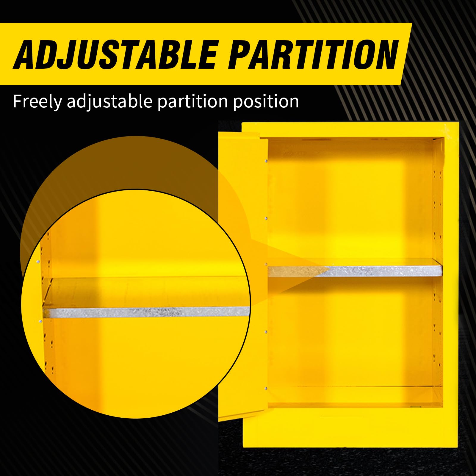 12 Gallon Flammable Safety Storage Cabinet - Explosion-Proof & Fireproof Chemical Cabinet (Yellow) | OSHA Compliant for Garage, Workshop & Laboratory Use
