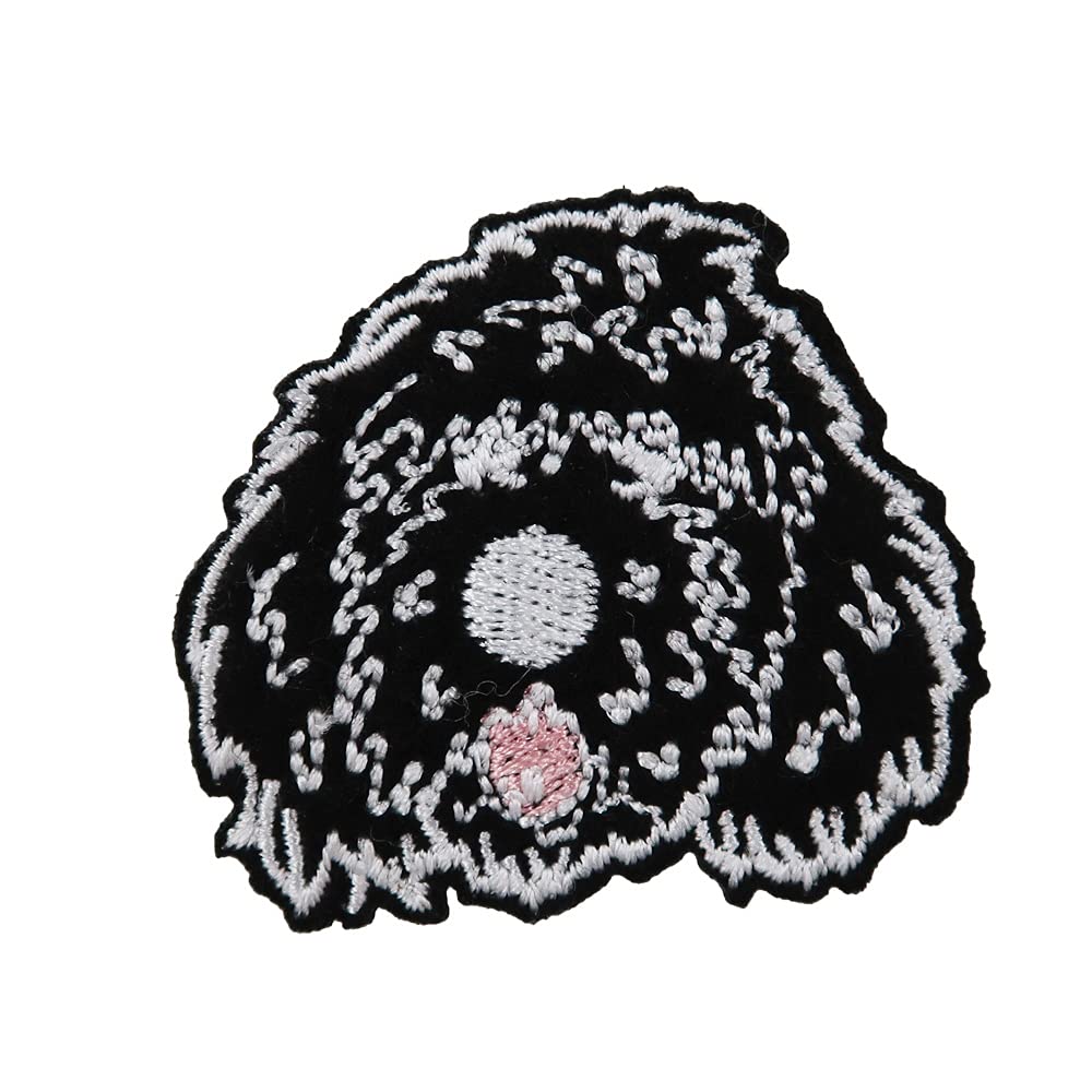 Custom Doodle Embroidered Iron On Patch - Black DIY Sewing Patch for Jackets, Backpacks & Denim - Creative Fashion Accessory for DIY Crafts and Clothing Customization