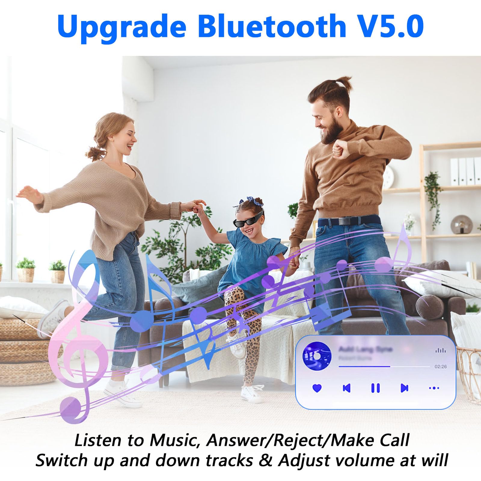 HD1080P Smart Camera Glasses with Bluetooth 5.0, UV400 Polarized Sunglasses & Built-in Earphones - Spy Glasses USB Webcam for Travel Vlogging, Outdoor Sports & Security Surveillance