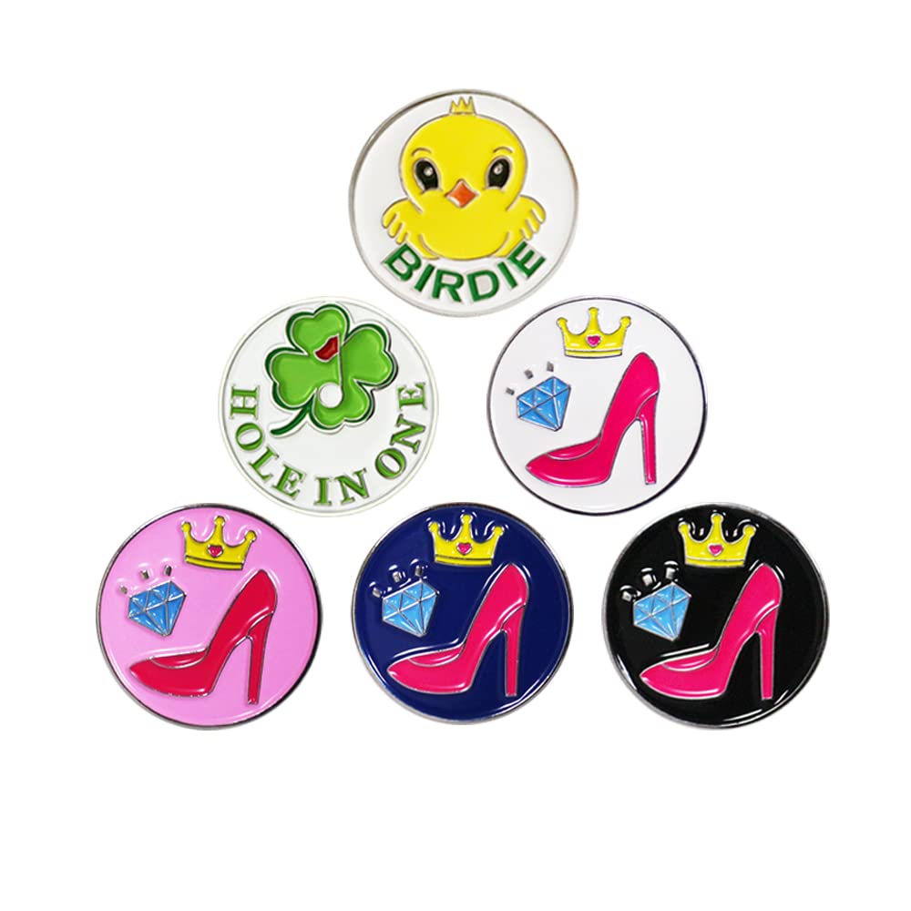 Premium Golf Ball Markers Set of 6 - Magnetic Golf Accessories for Players, Unique Golf Gifts for Men & Women - Perfect for Course Play, Tournaments & Practice Sessions