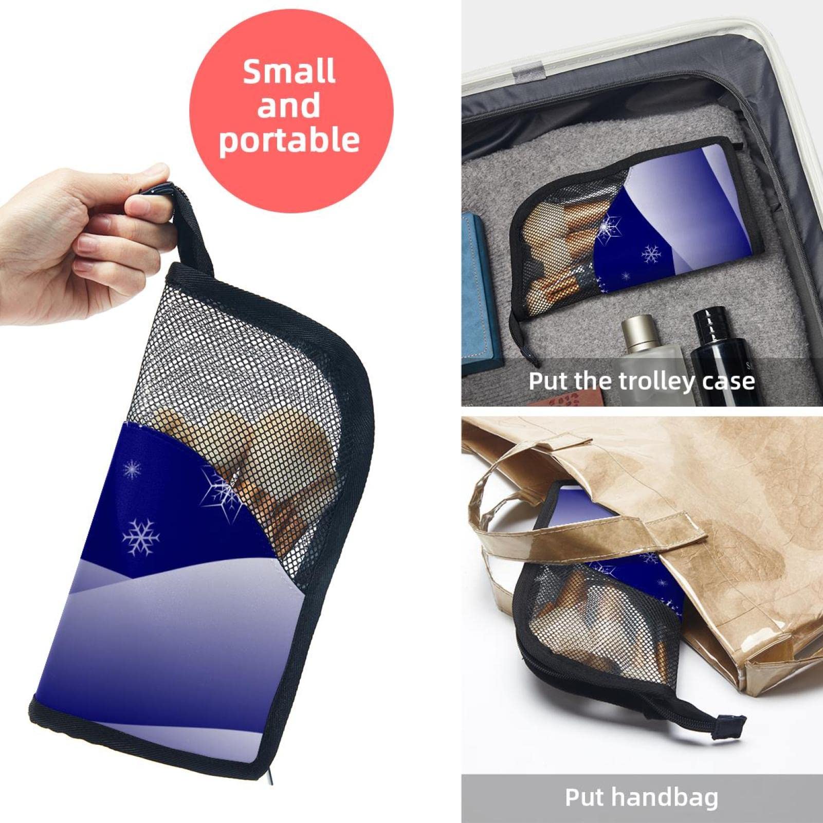 12-Piece Makeup Brush Organizer Bag with Snowflake Design - Portable Travel Cosmetic Brush Holder Case for Makeup Artists & Beauty Enthusiasts - Perfect for Home, Travel, and Professional Use