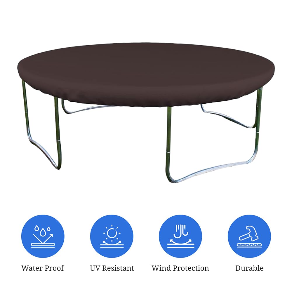 **18 Oz Waterproof Trampoline Cover - 100% Weather Resistant Round Trampoline Cover for Rain, Snow & Sun Protection (96