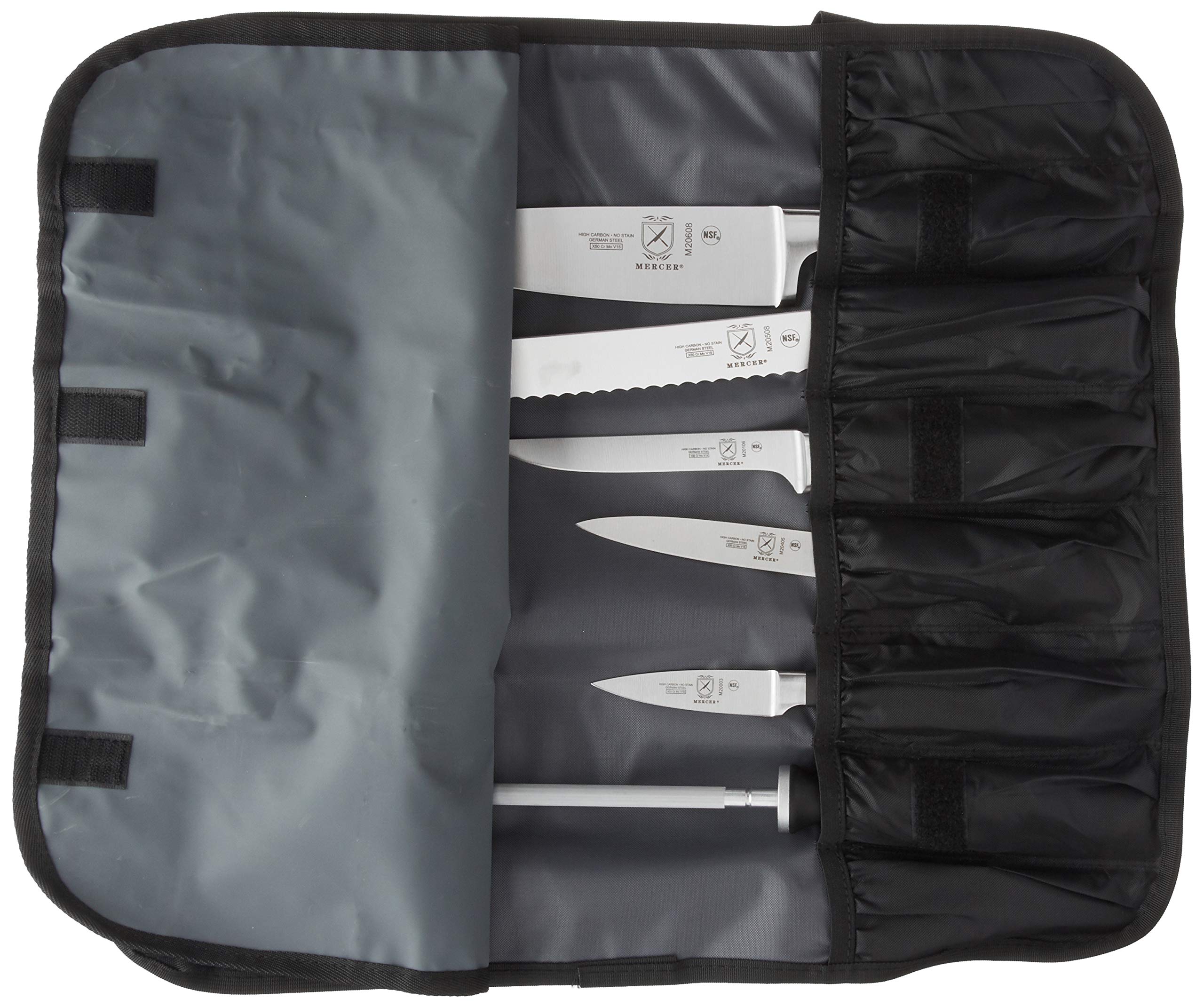 Mercer Culinary Genesis 7-Piece Forged Knife Set - Professional Chef Knives for Cooking, Slicing & Dicing - Perfect for Home Kitchens & Culinary Schools