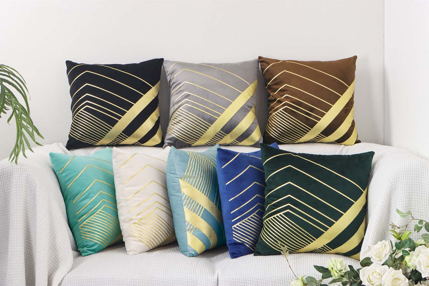 Velvet Baby Blue Pillow Covers 18x18