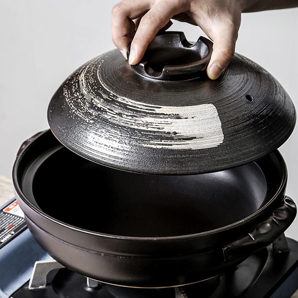 DOITOOL Ceramic Stew Pot - 4QT Non-Stick Clay Casserole Pot with Lid, Oven & Stovetop Safe, Perfect for Soup, Stew, Braising & Slow Cooking - Ideal for Home Kitchen & Family Meals