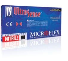 Microflex US-220-M Powder-Free Blue Nitrile Exam Gloves, Medium - 1,000 Gloves per Case (10 Boxes of 100) - Latex-Free, Chemical Resistant for Medical, Dental, Tattoo & Food Handling Safety