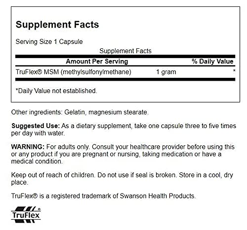 Swanson MSM 1000mg - 240 Capsules (2 Bottles) | Essential Minerals for Joint Health, Mobility & Connective Tissue Support | Promotes Cartilage, Collagen & Hair Health | Ideal for Active Lifestyles, Fitness Enthusiasts & Aging Adults