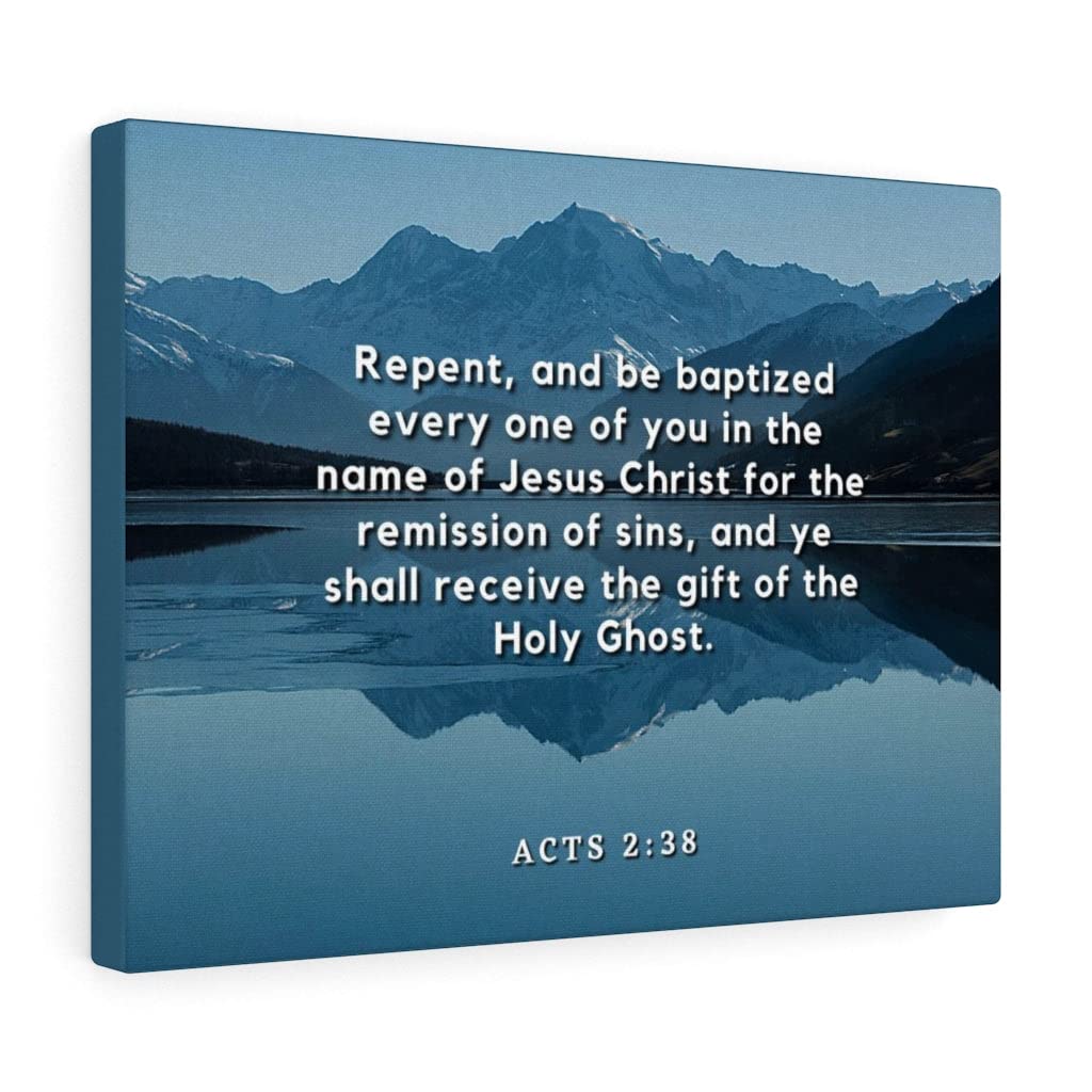Repent and Be Baptized Acts 2:38 Bible Verse Wall Art - Christian Scripture Print for Home Decor - Ready to Hang Religious Gift for Baptism, Church, or Spiritual Inspiration