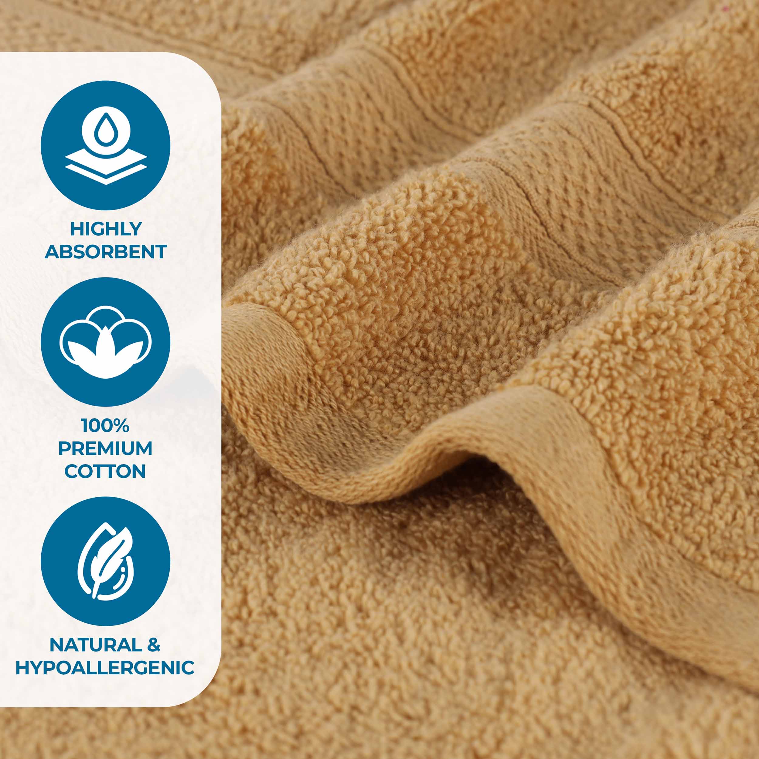 Premium 100% Zero Twist Cotton Hand Towels - Set of 6 | Soft & Absorbent Solid & Jacquard Chevron Design | Perfect for Bathroom, Kitchen & Guest Use
