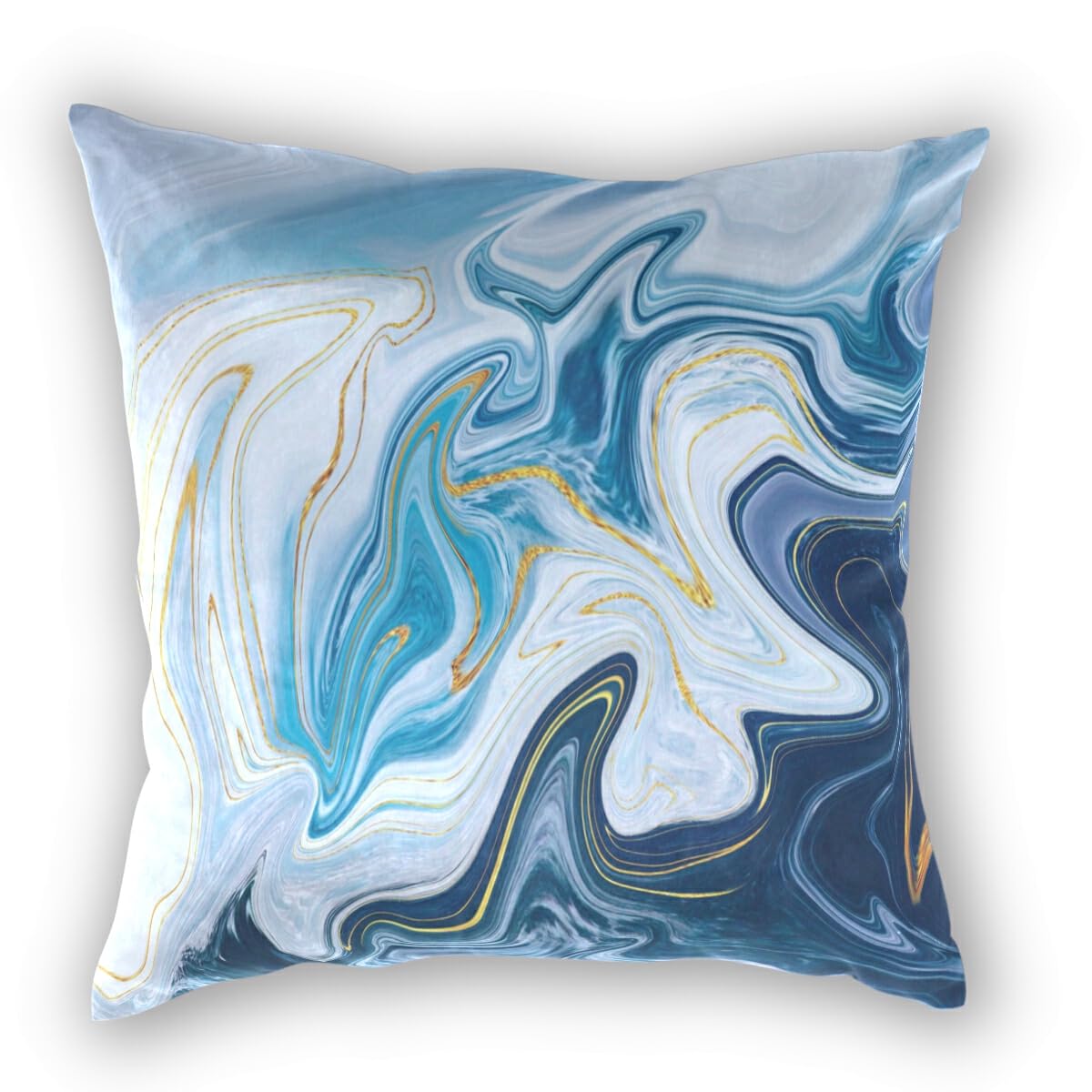 MNSRUU Blue Gray Marble Throw Pillow Covers 20x20 Inches - 2 Pack Zippered Decorative Cushion Cases for Sofa, Couch, Bed & Living Room - Elegant Home Decor for Modern & Cozy Spaces