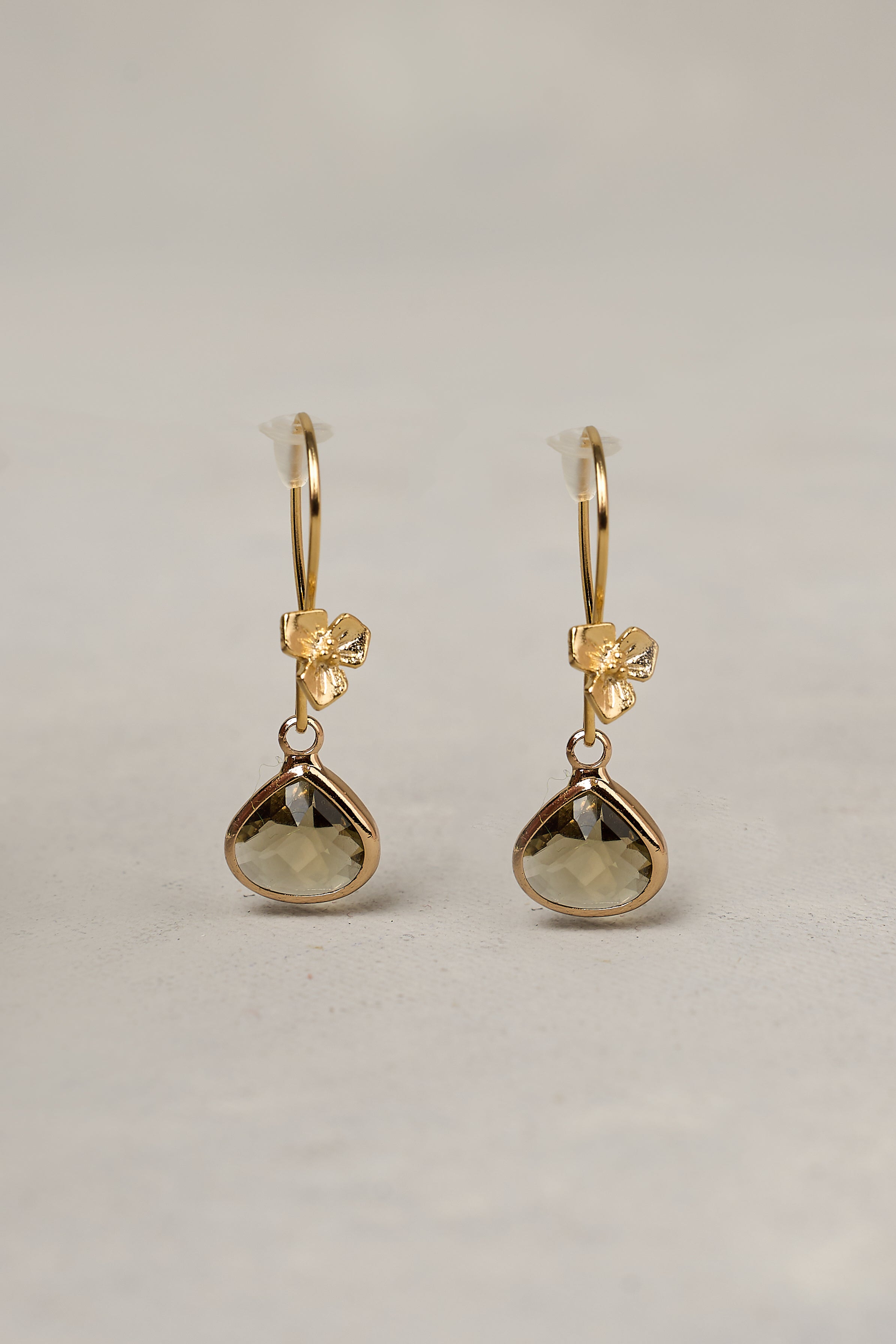 Bloom Drop Earrings - Elegant Smoke-Colored Dangle Earrings for Women | Perfect for Weddings, Parties & Evening Events