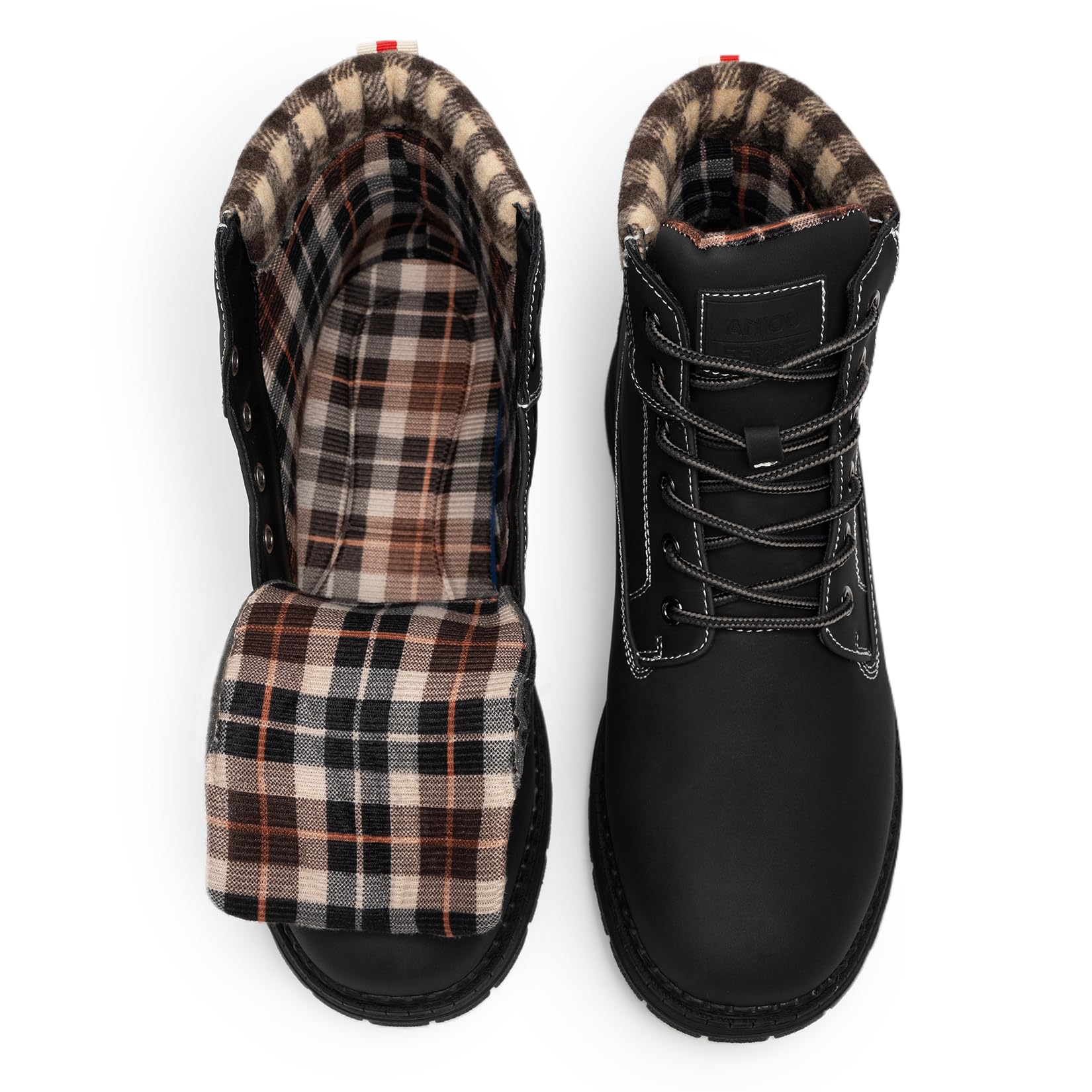 ANJOUFEMME Men's Waterproof Winter Hiking Boots - Insulated Trekking & Work Boots for Cold Weather - Perfect for Snowy Trails, Mountain Climbing and Outdoor Adventures