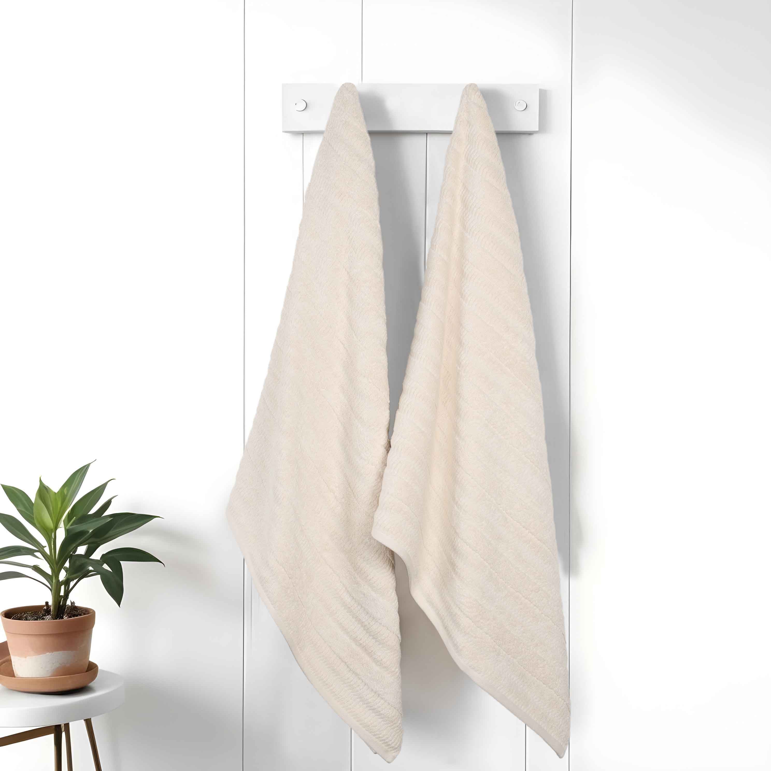 Premium Mika Smart Twist Cotton Bath Sheets - Ultra Soft & Absorbent, Set of 2 (Grey) - Luxury Spa & Bathroom Essentials for Hotels & Home Use