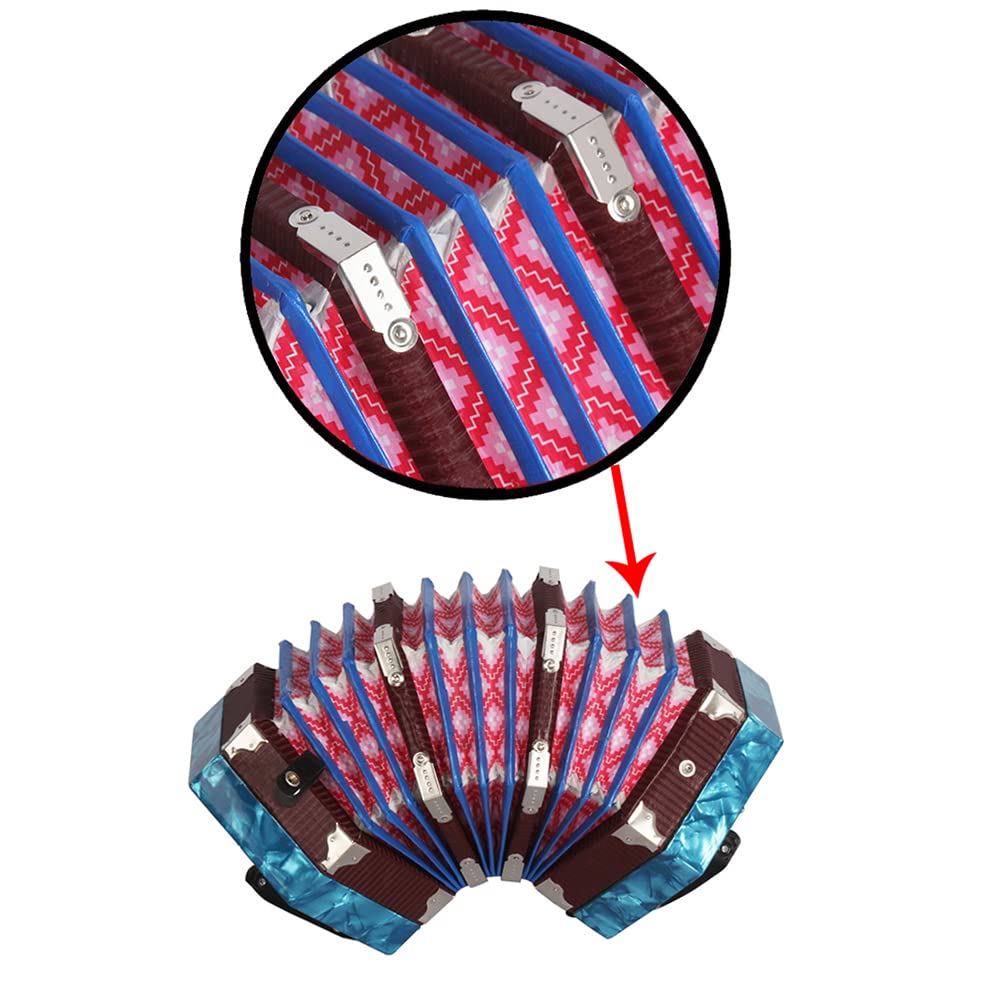 20-Button 40-Reed Anglo Style Concertina Accordion with Carrying Bag - Perfect for Folk Music, Irish Sessions & Traveling Musicians