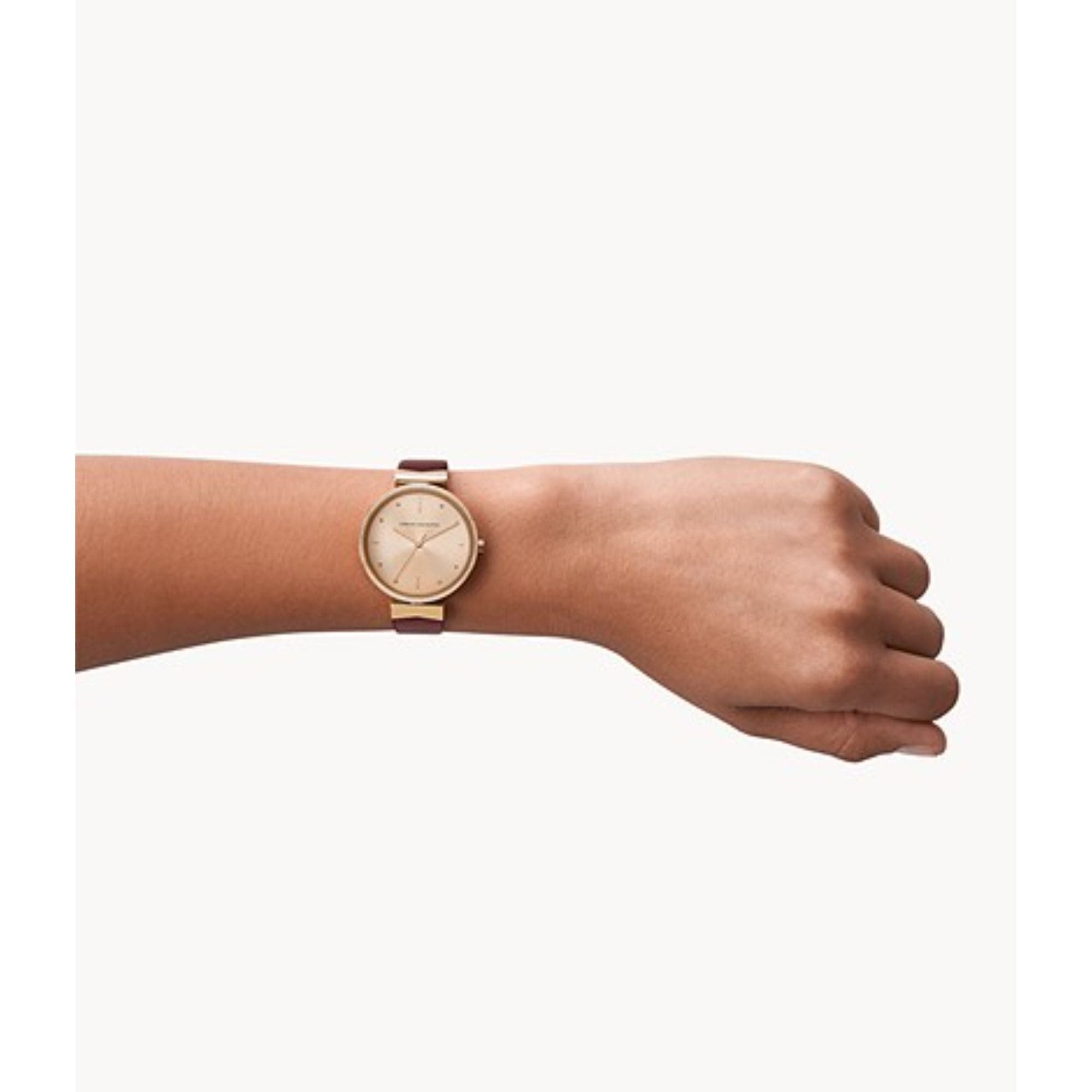 ARMANI EXCHANGE AX5914 Women's White Leather Watch with Three Hands - Perfect for Office, Party & Everyday Wear