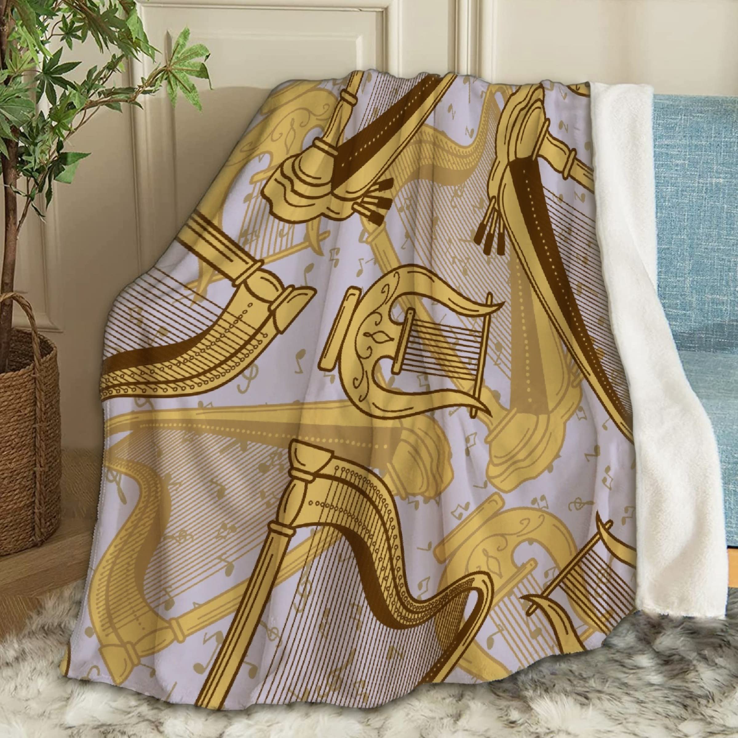 ANIMEBLANKET Harp Throw Blanket - Super Soft Fleece Blanket for Boys & Girls (120