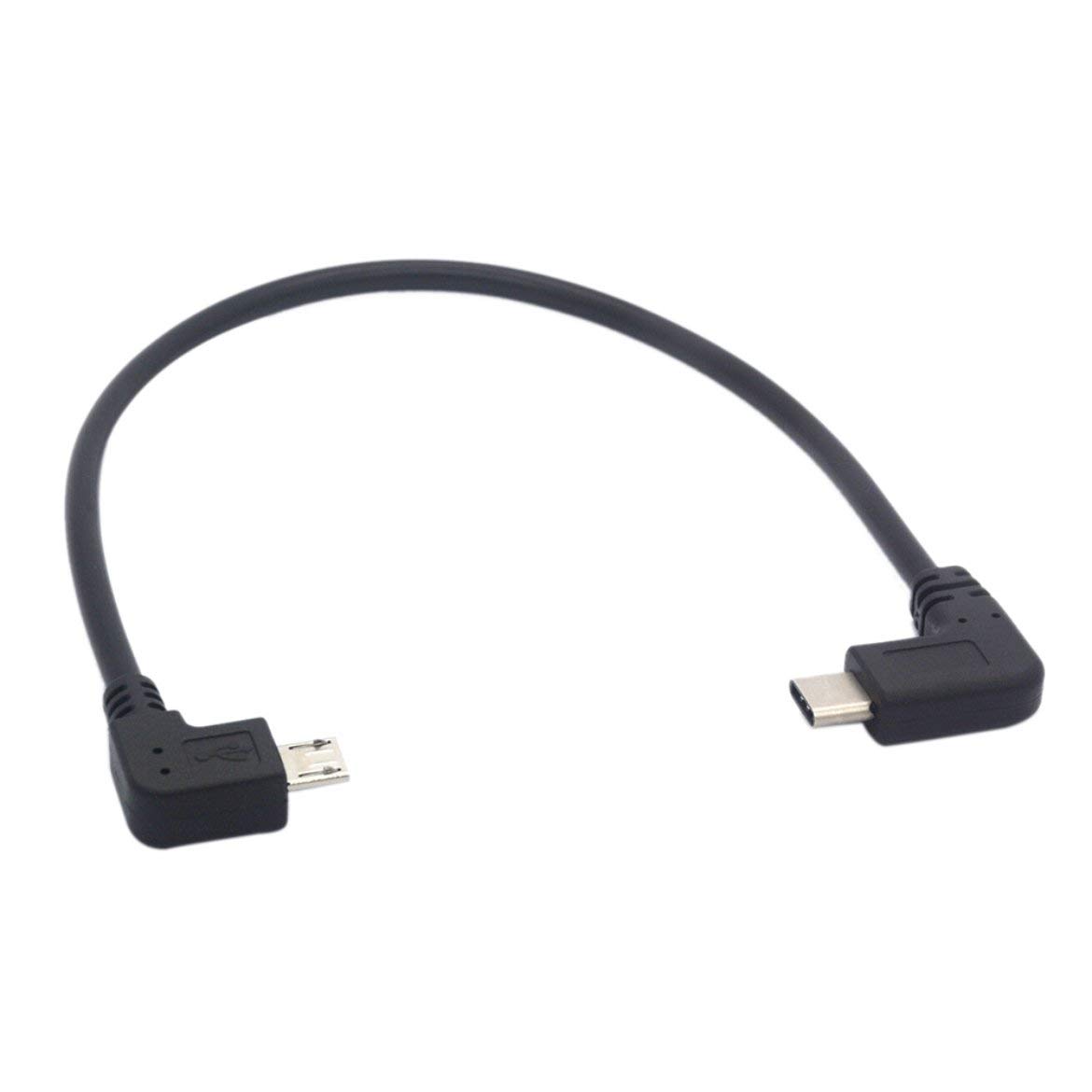 Premium 90 Degree USB to Type C Cable - Durable Micro USB to USB C Male Adapter for Fast Charging & Data Transfer - Perfect for Smartphones, Tablets & Laptops