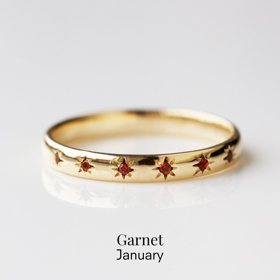 Birthstone Ring Set with Icon Star Design - Perfect for Birthdays, Anniversaries & Special Occasions