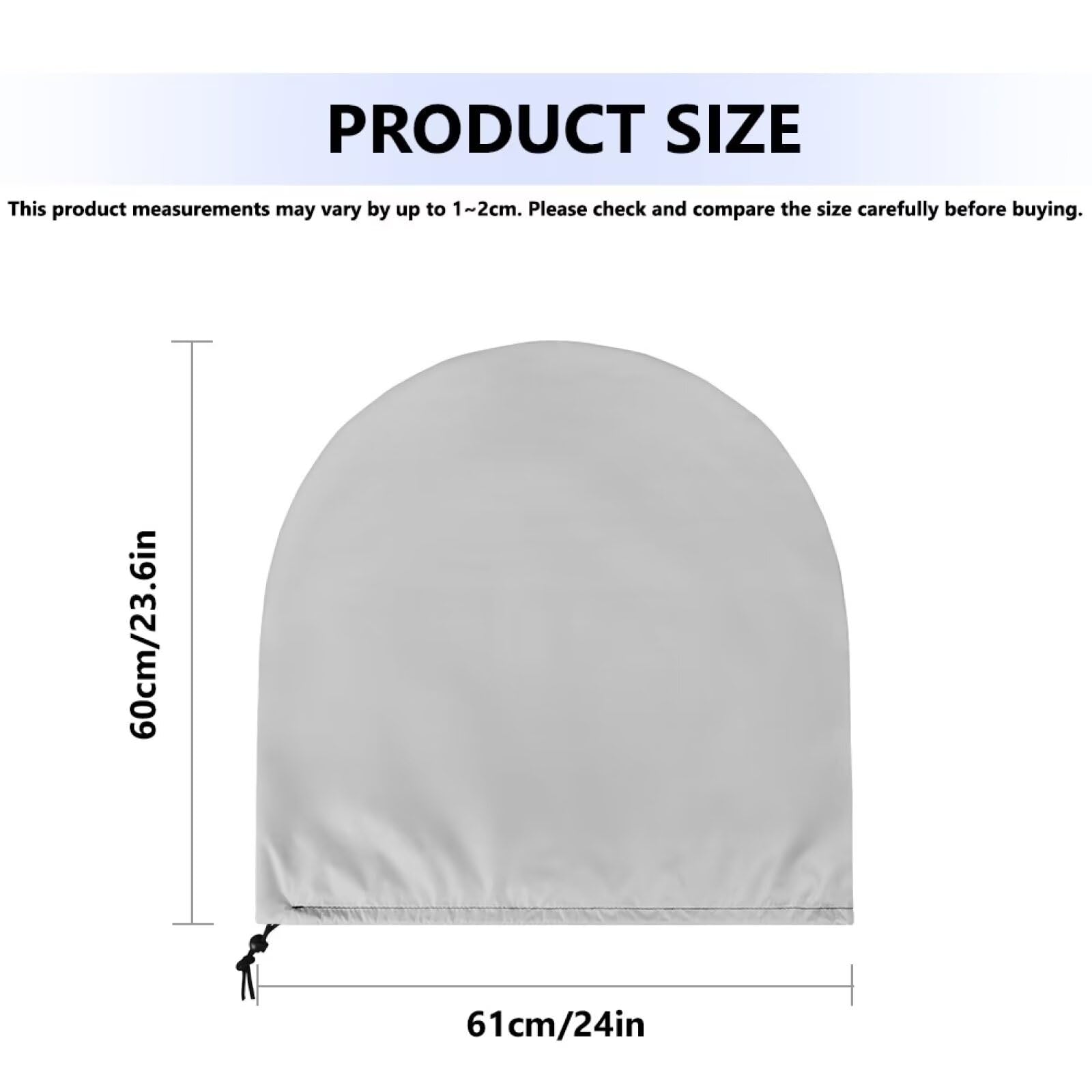 Light Gray Waterproof Dustproof Industrial Drum Fan Cover for Floor Fans - Perfect for Factory, Office, and Warehouse Use