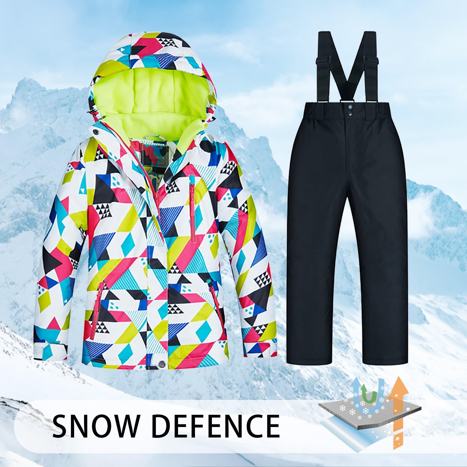 3T Long Sleeve Ski Jacket & Pants Set for Boys & Girls - Windproof Winter Snow Suit (Also Available in 2T) - Perfect for Skiing, Snow Play & Cold Weather Outings